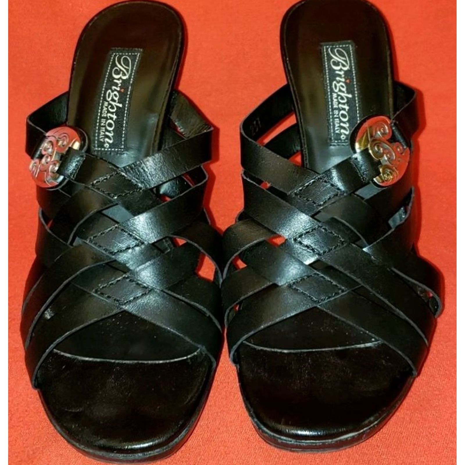 Brighton Brighton Vista Heeled Sandals Black Leather 3.25" Heel Women's Size US 4 / IT 34 - 4 Thumbnail