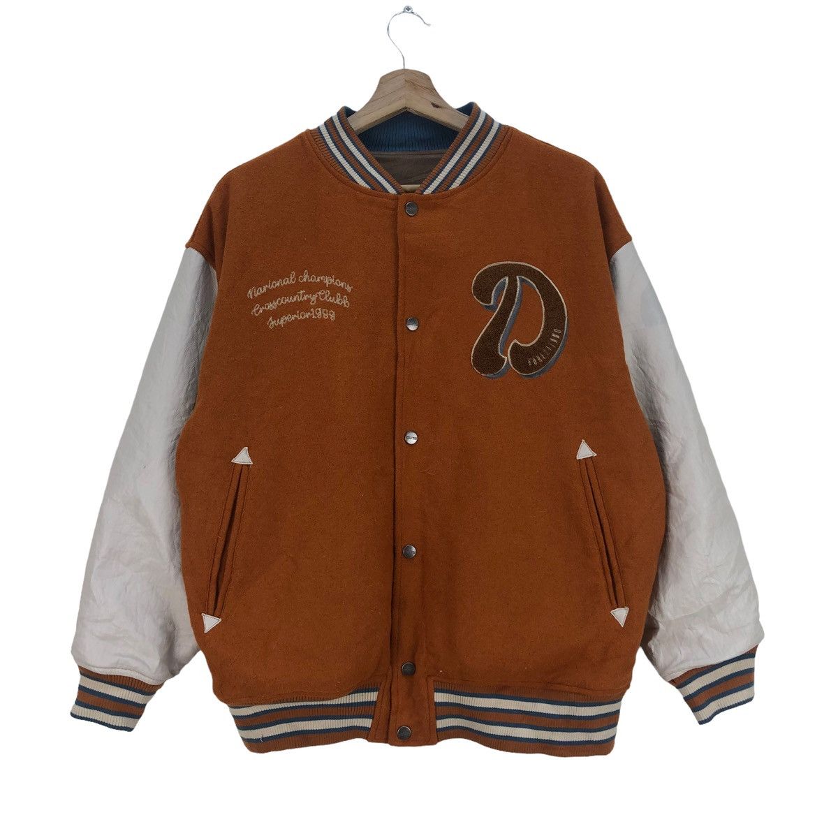 Japanese Brand Ray Cassin Varsity Cross Country Embroidered Reversible Size US L / EU 52-54 / 3 - 2 Thumbnail