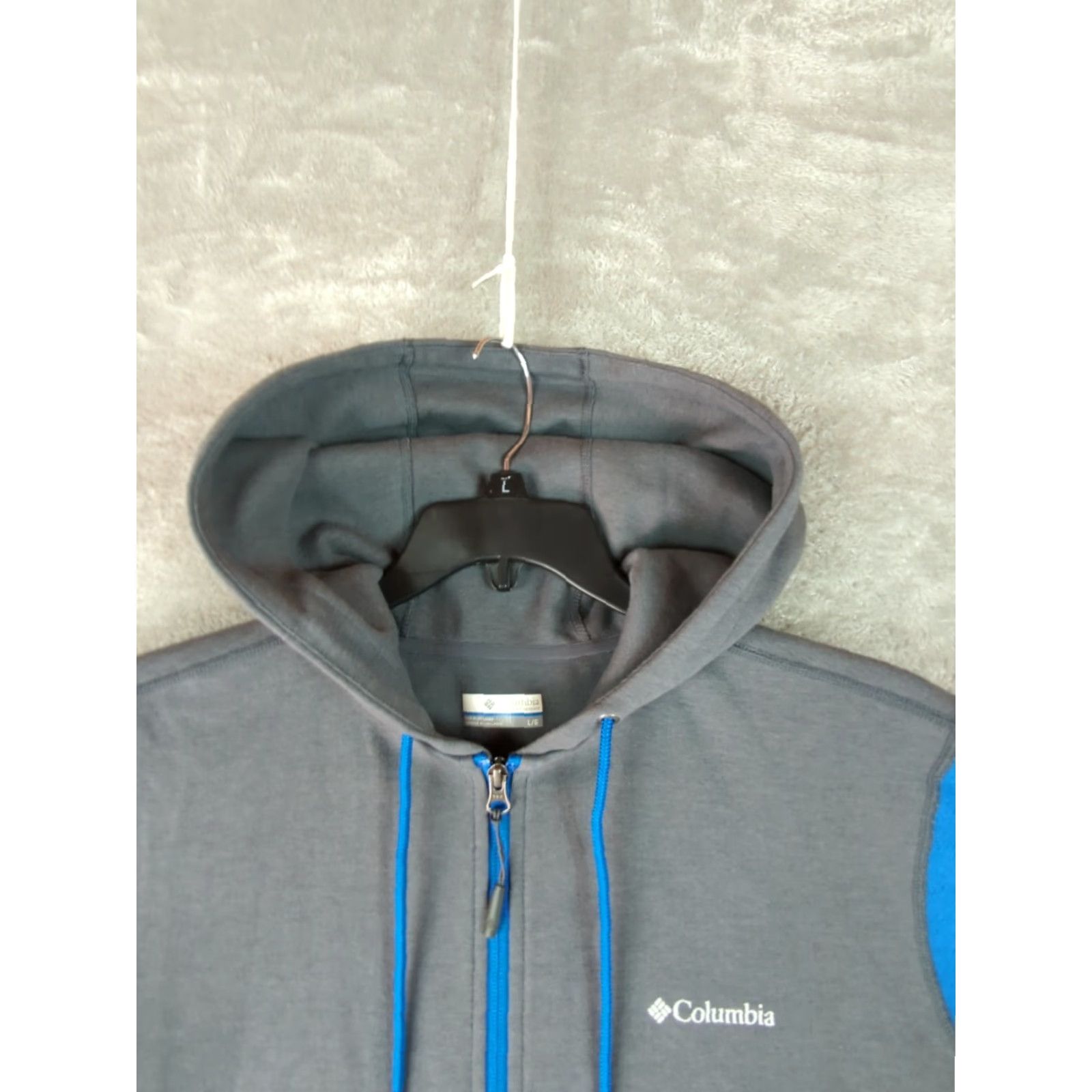 Vintage Columbia Hoodie Full Zip Men L Blue Gray Solid Logo Zipper Sports Outdoor Jacket Shirt? Size US L / EU 52-54 / 3 - 4 Thumbnail