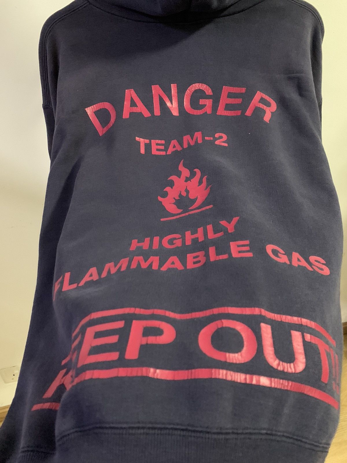 Vintage Vintage Fire Fighter spellout Distressed Hoodie Size US L / EU 52-54 / 3 - 4 Thumbnail