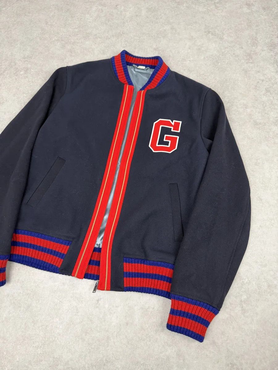 Gucci AW2017 Gucci Navy & Red Wool G Teddy Bomber Jacket Size US L / EU 52-54 / 3 - 7 Thumbnail