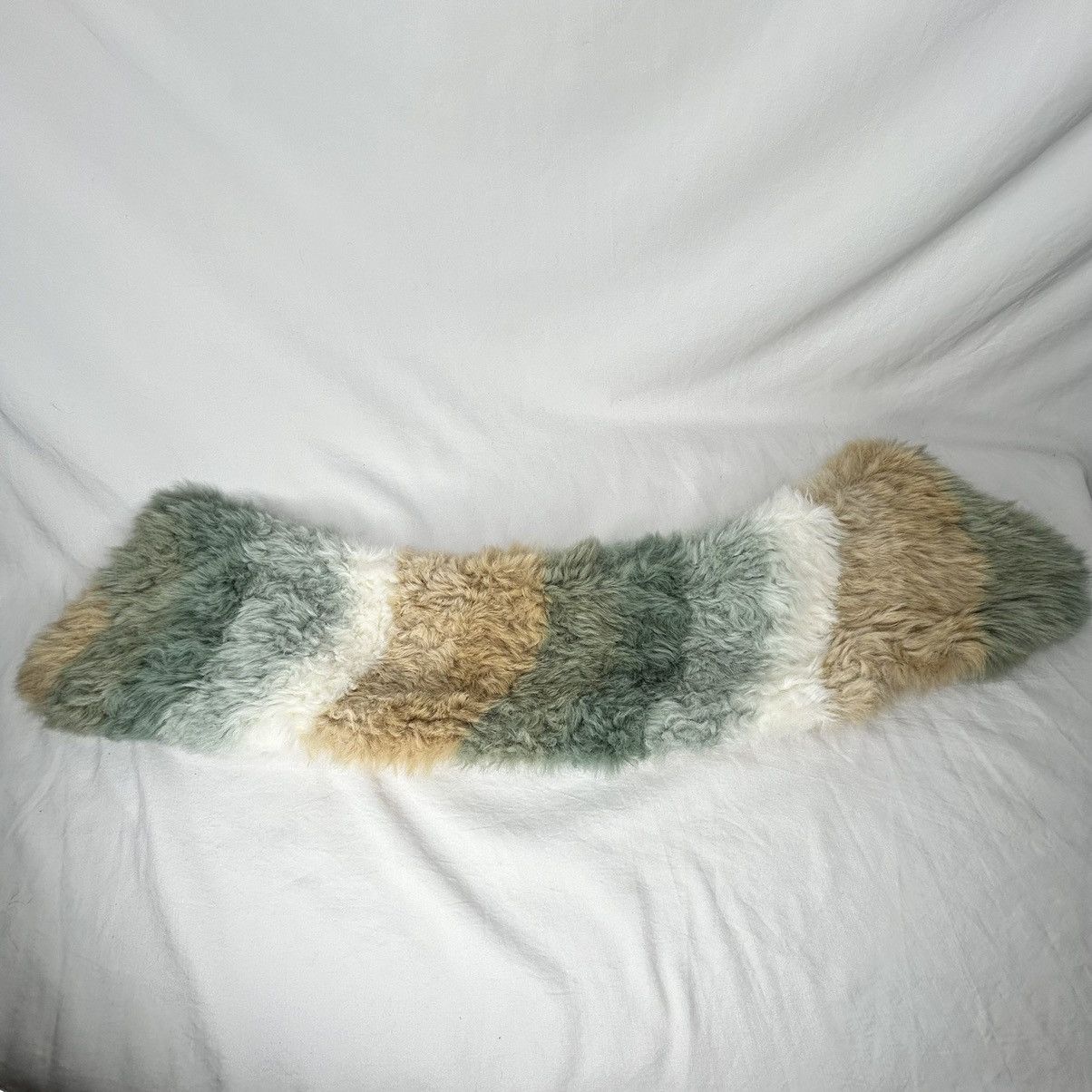 Anthropologie Anthropologie Colorblock Fluffy Scarf Faux Fur Collar NWT Size ONE SIZE - 2 Thumbnail
