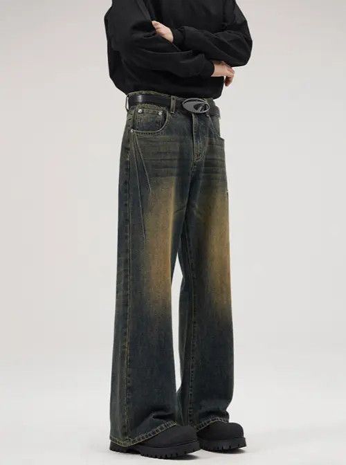 Japanese Brand × Jean Retro street American style distressed flared loose jeans Size US 32 / EU 48 - 3 Thumbnail