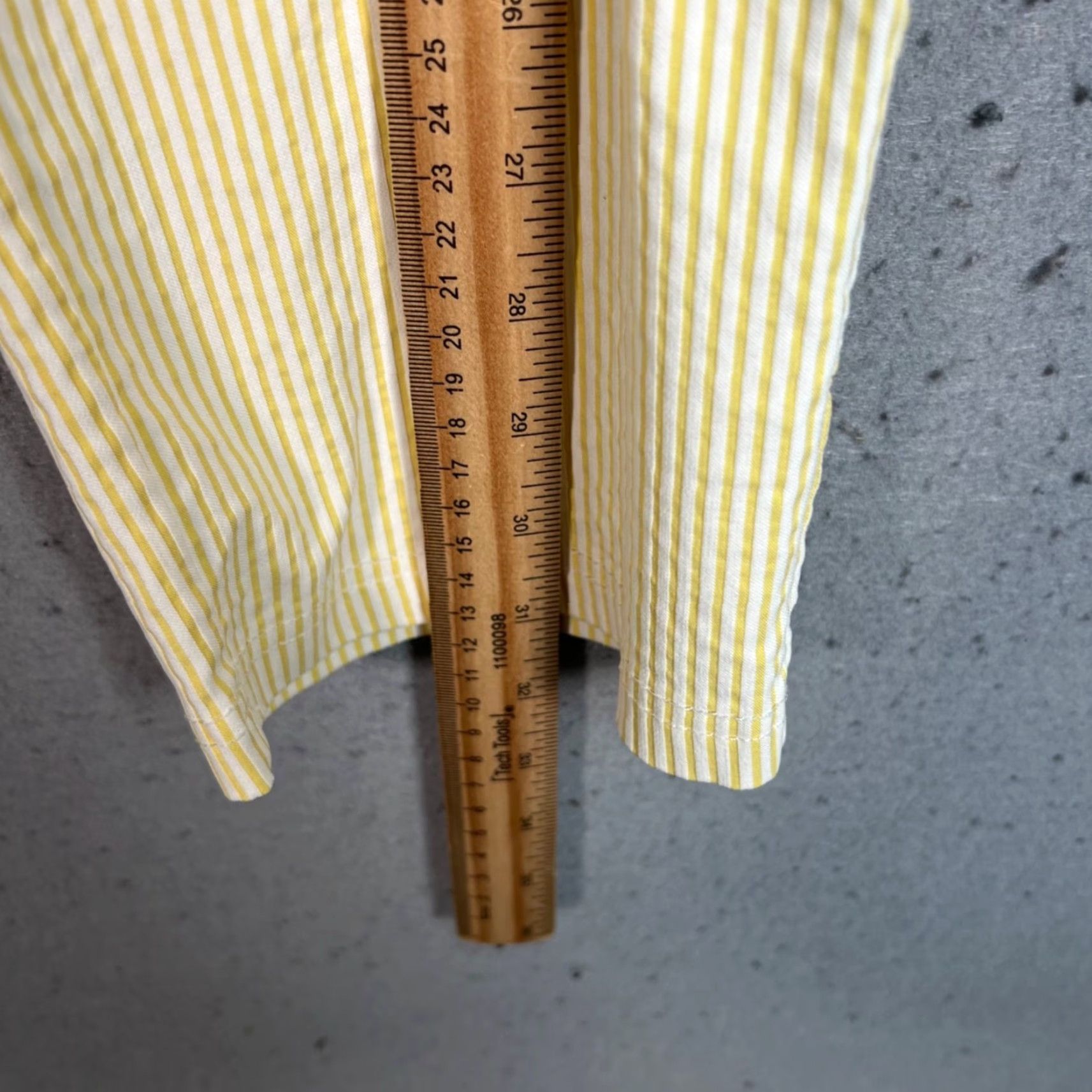 Nanette Lepore Nanette Lepore Pants Womens Size Large Yellow & White Striped Stretch Cropped Size 36" / US 14 / IT 50 - 6 Thumbnail