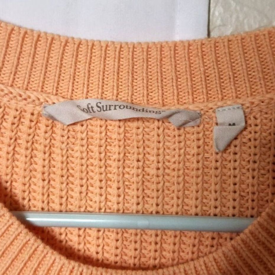 Soft Surroundings Soft Surroundings Woman Pullover Knit Sweater Cable-Knit Orange M Short Sleeve? Size M / US 6-8 / IT 42-44 - 6 Thumbnail