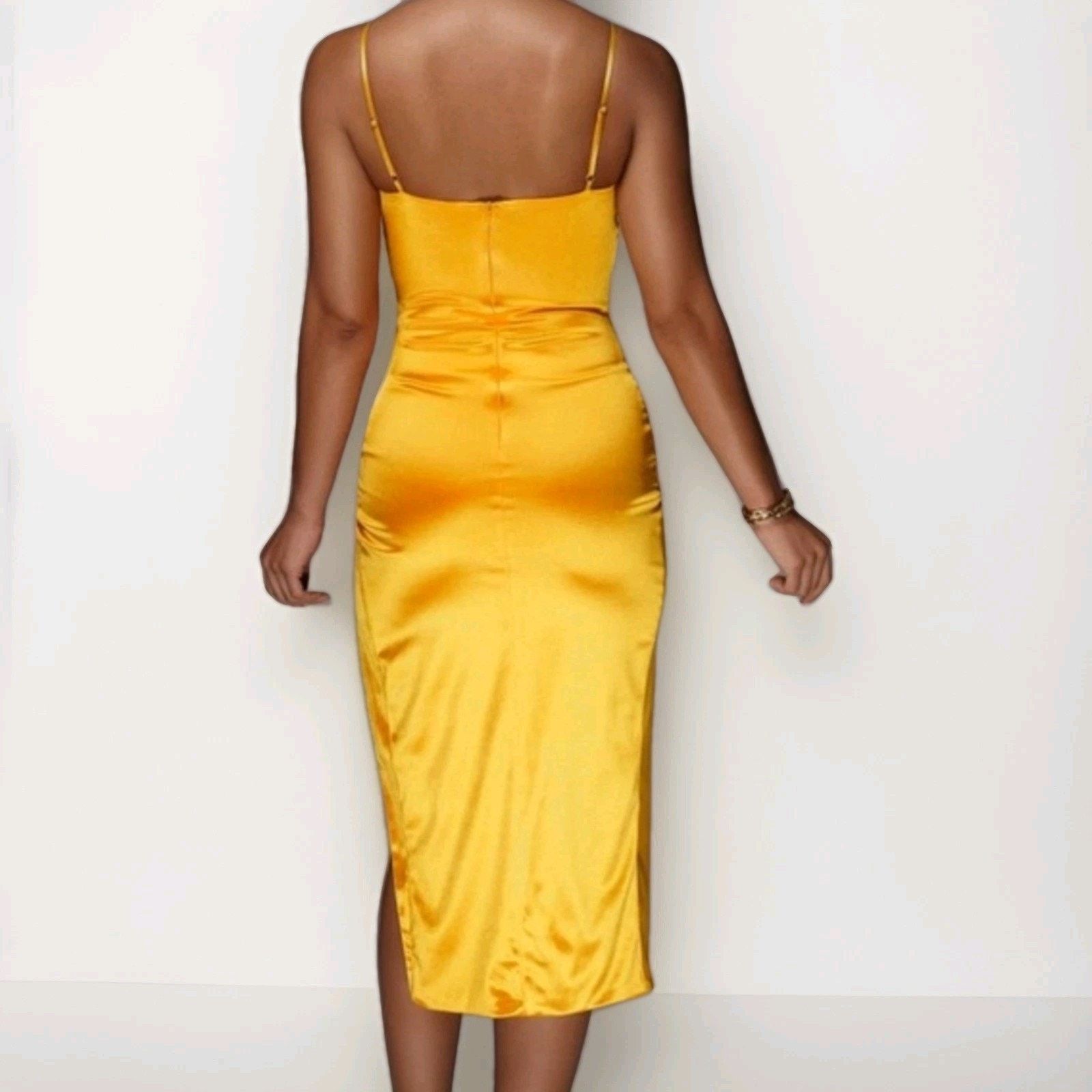 Other JLUXLABEL Aldis Satin Slit Midi Dress Size Small Size S / US 4 / IT 40 - 8 Thumbnail