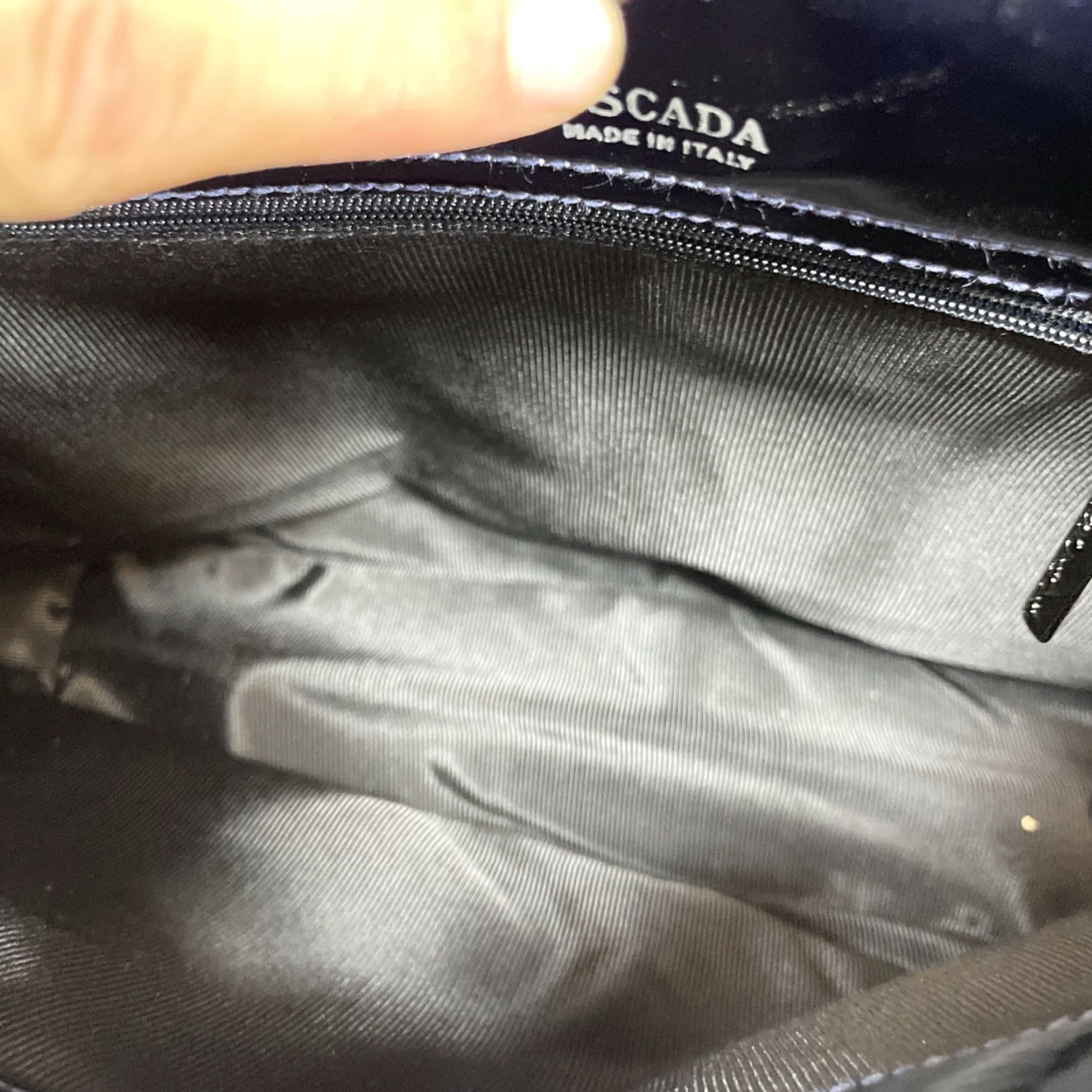 Escada VINTAGE Escada Handbags Navy Blue Patent Leather Inner Pockets Shoulder Strap Navy Womens Medium Bag 12 x 10 in - Classic Shoulder Bag - EsCADA Size ONE SIZE - 6 Thumbnail