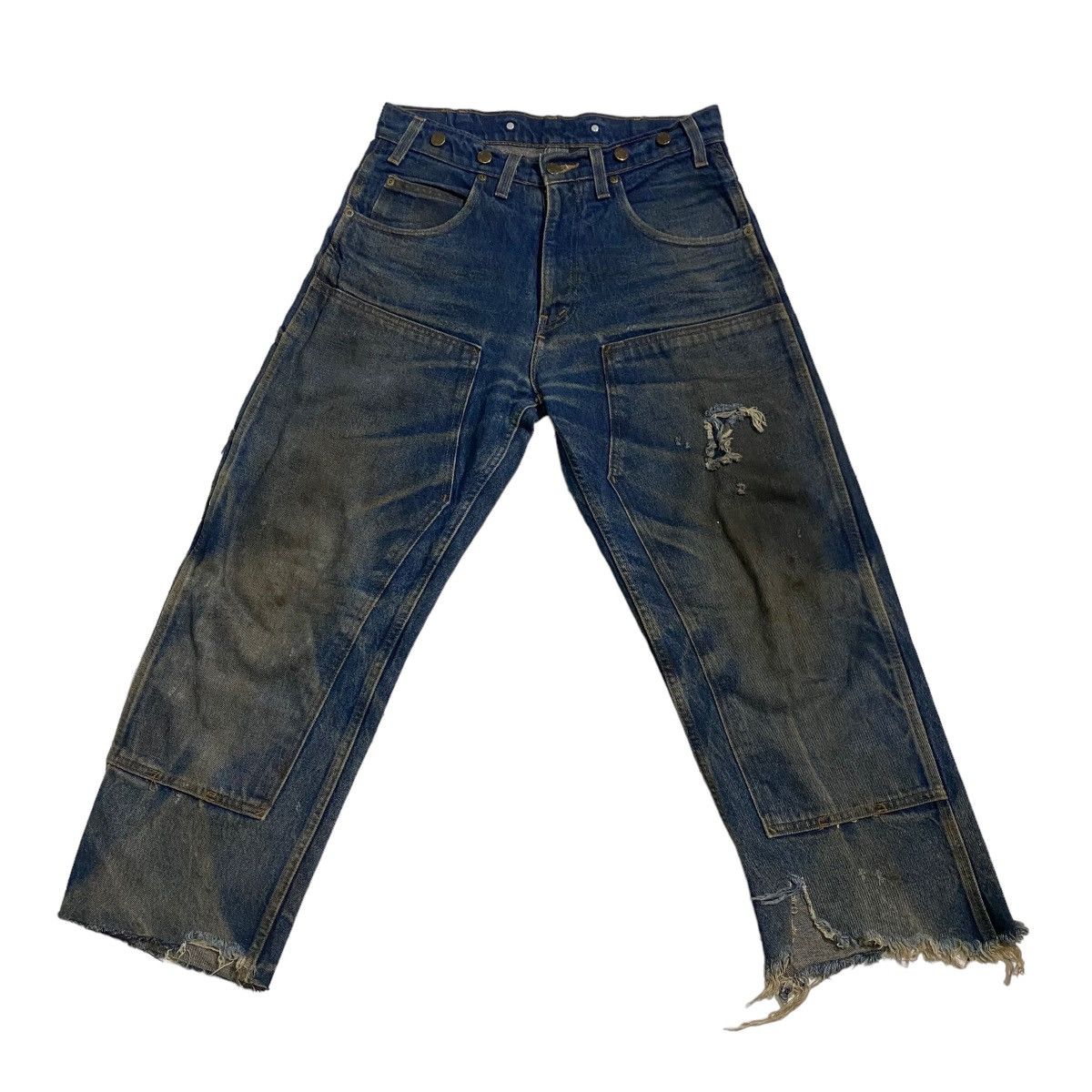 Vintage Prison Blu double knee distressed worker pant Size US 32 / EU 48 - 1 Thumbnail