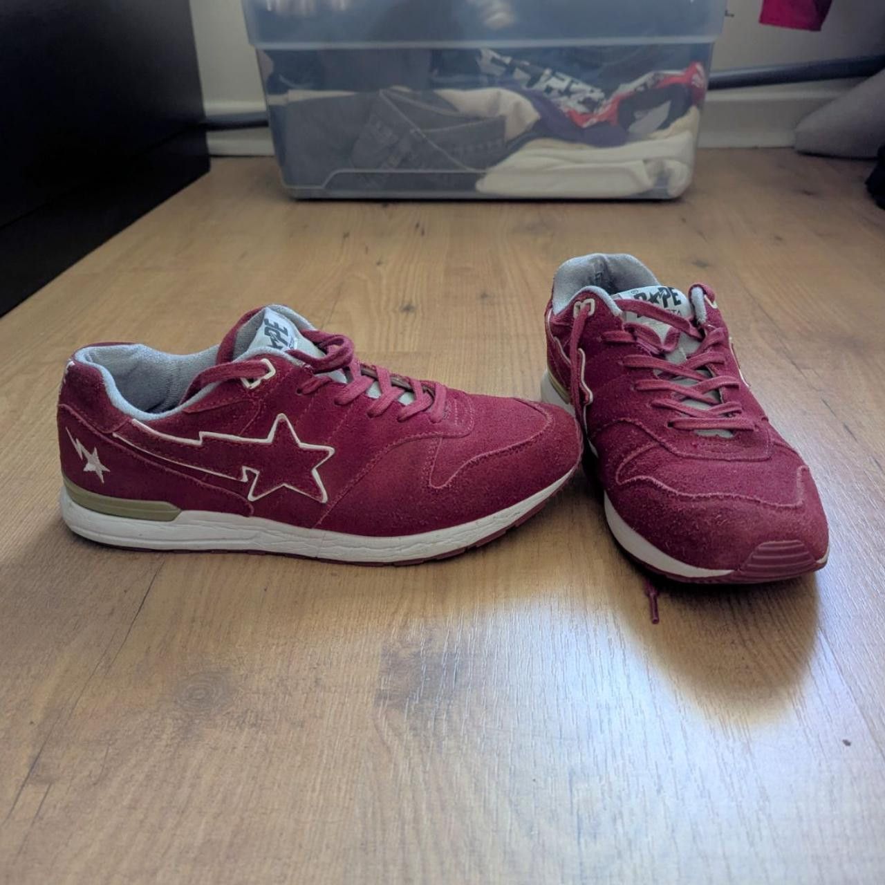 Bape Bape Sta Runners in Burgandy☀️ Size US 8 / EU 41 - 4 Thumbnail