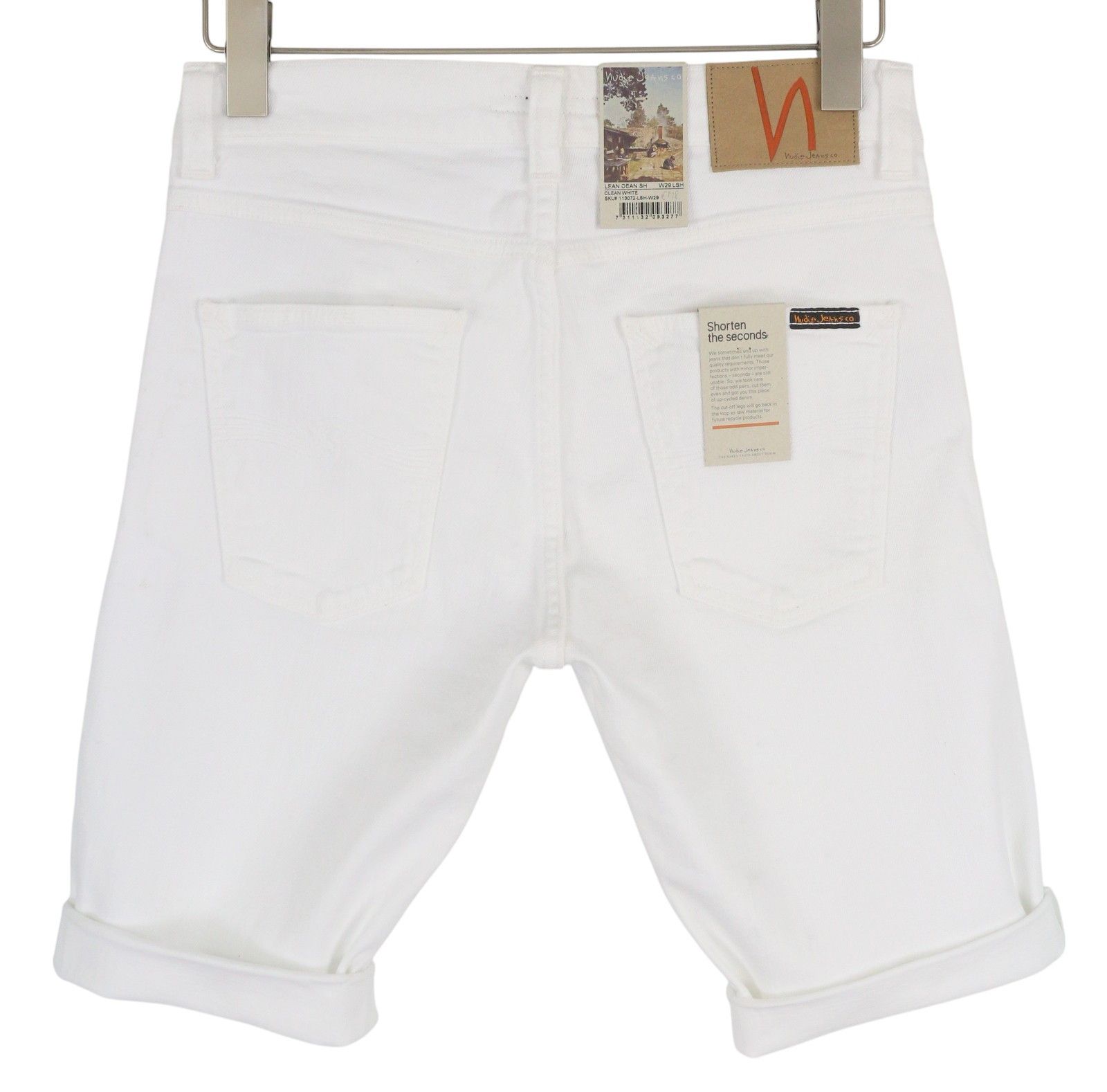 Nudie Jeans LEAN DEAN W29 White Denim Cotton Shorts 83839 Size US 29 - 2 Thumbnail