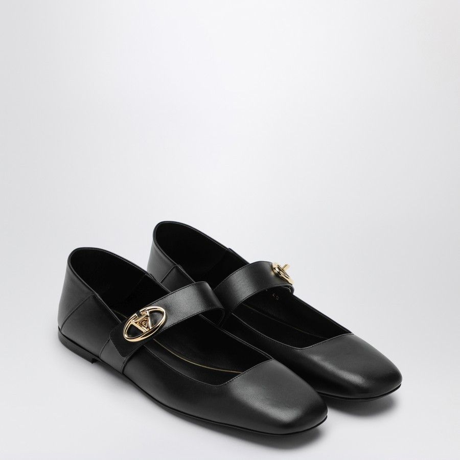 Valentino o1d2blof1024 V Logo Ballerina in Black Size US 7 / IT 37 - 1 Thumbnail