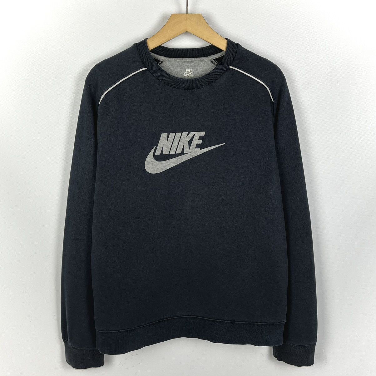 Vintage Nike Big Swoosh Faded Blue Sweatshirt 2000’s