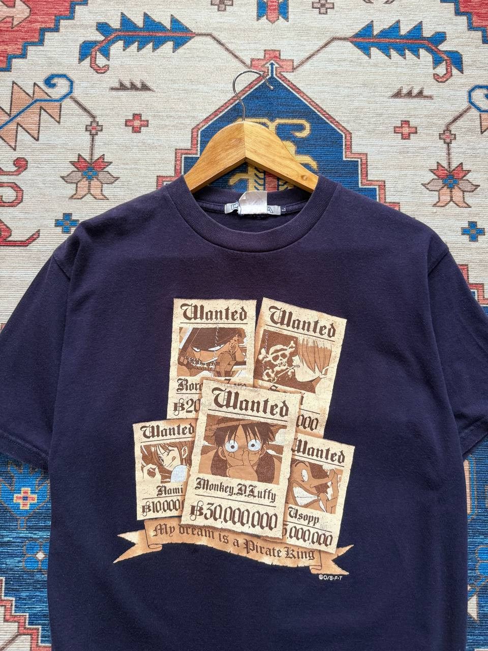 Anime VERY RARE Vintage Cospa One Piece Wanted Poster Shirt Size US L / EU 52-54 / 3 - 3 Thumbnail