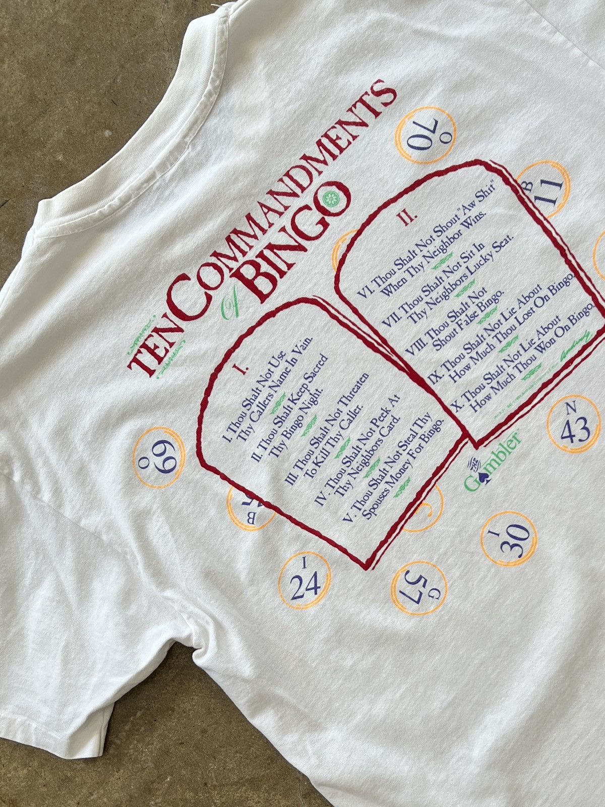 Vintage Vintage 90s Ten Commandments Bingo Religious Tee XL Size US XL / EU 56 / 4 - 4 Thumbnail