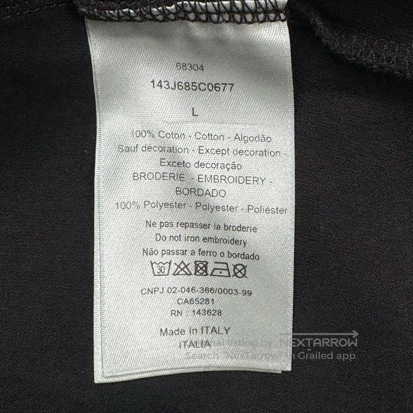 Dior Dior Black Logo Embroidered Short Sleeve Top. Size US L / EU 52-54 / 3 - 4 Thumbnail