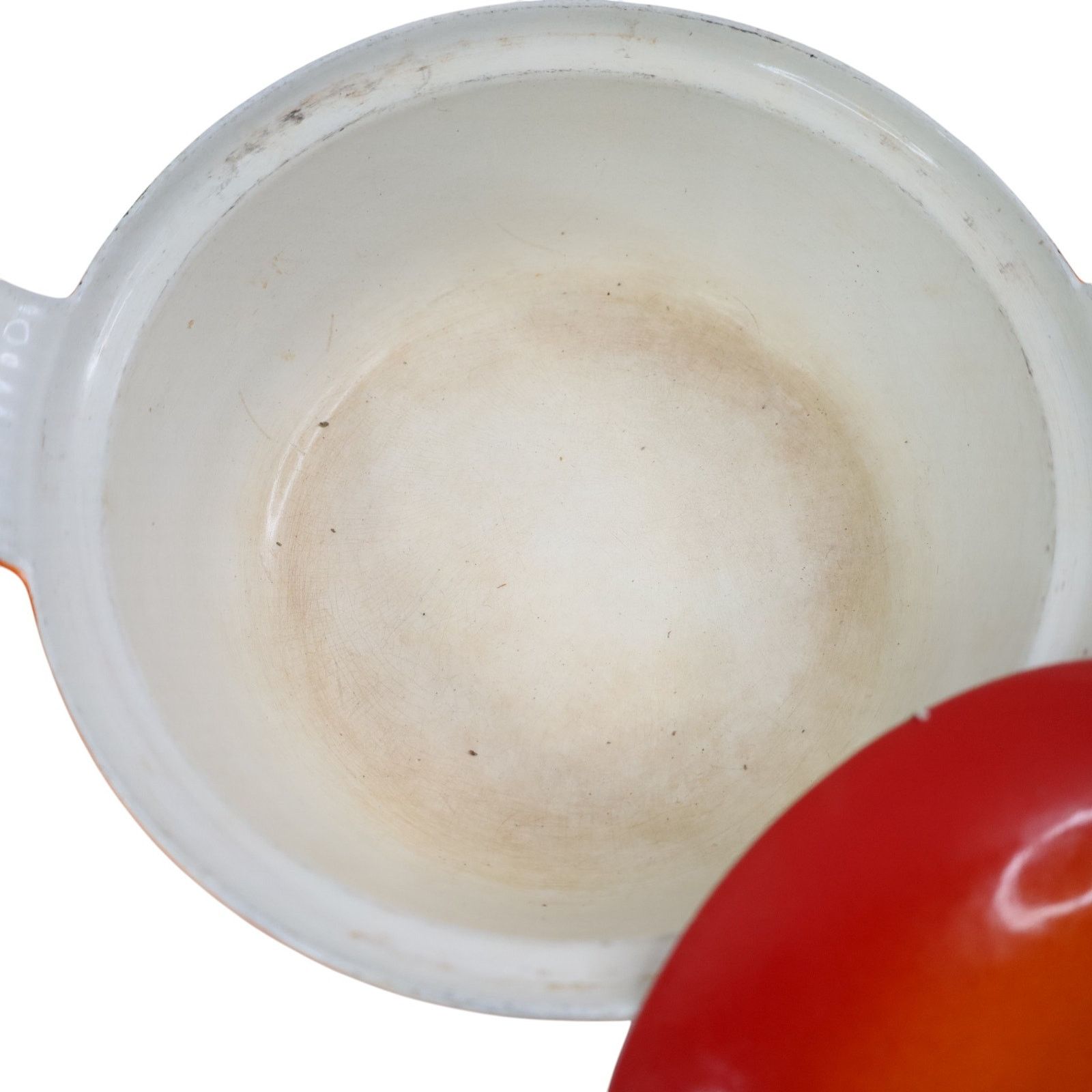 Vintage Vintage Descoware Cast Iron Enamel Flame Orange Dutch Oven Size ONE SIZE - 5 Thumbnail