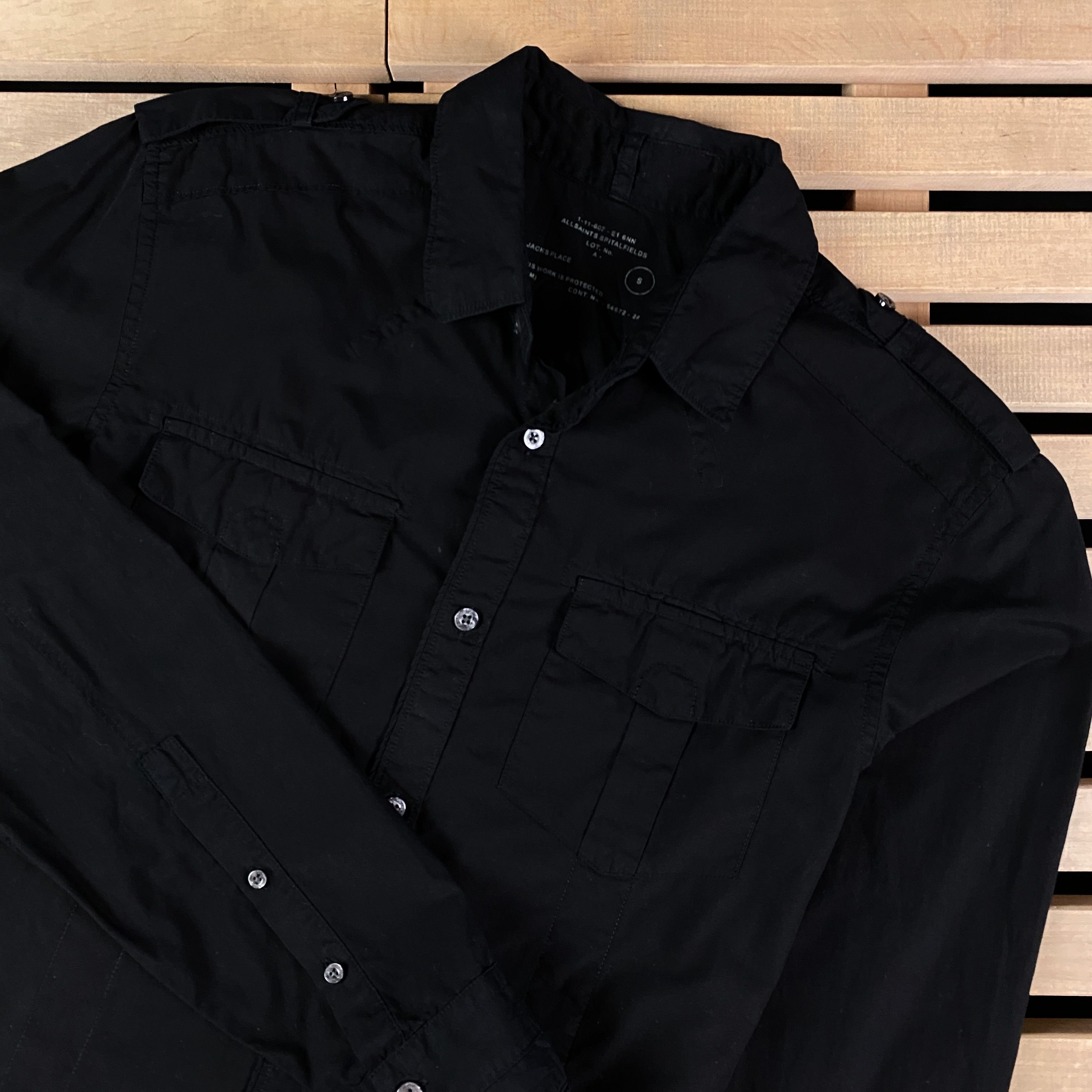 Allsaints Men’s Shirt Long Sleeve Allsaints Size S Black Size US S / EU 44-46 / 1 - 2 Thumbnail