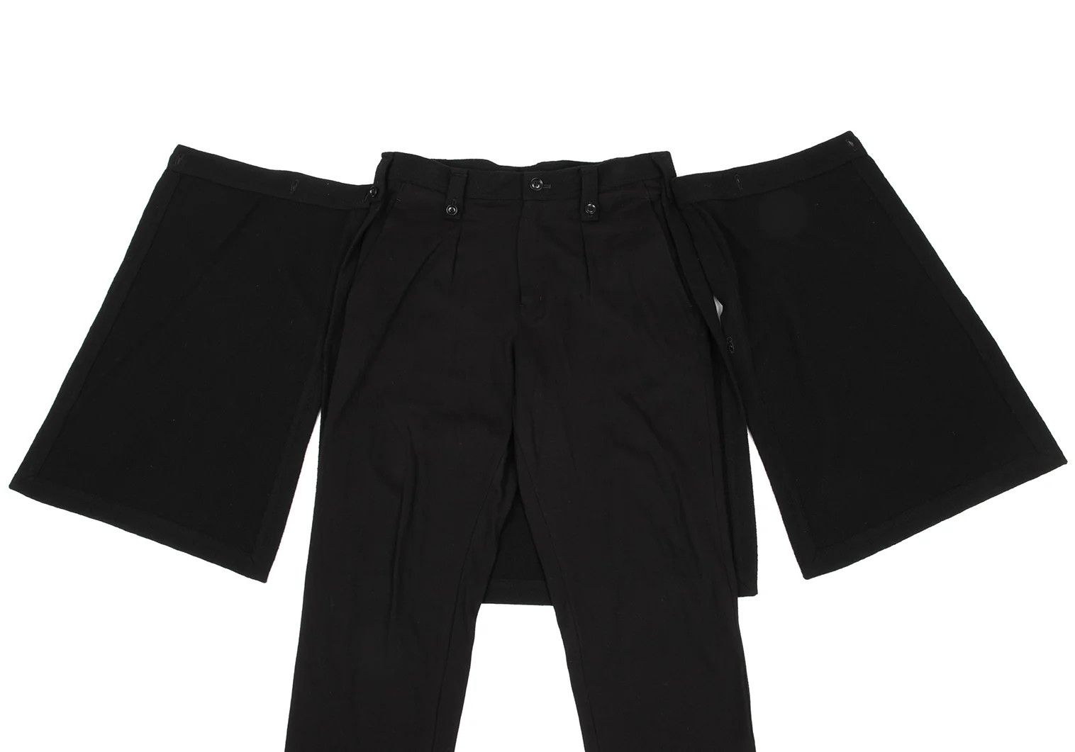 Yohji Yamamoto Flannel Wool Mixed Material Skirt Pants Black Size 3 Size US 34 / EU 50 - 6 Thumbnail