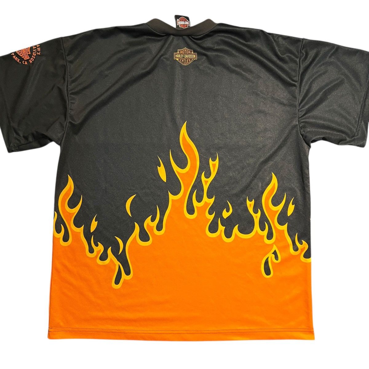 Harley Davidson Vintage 00s HARLEY DAVIDSON Flame AOP T Shirt Size US XL / EU 56 / 4 - 2 Thumbnail