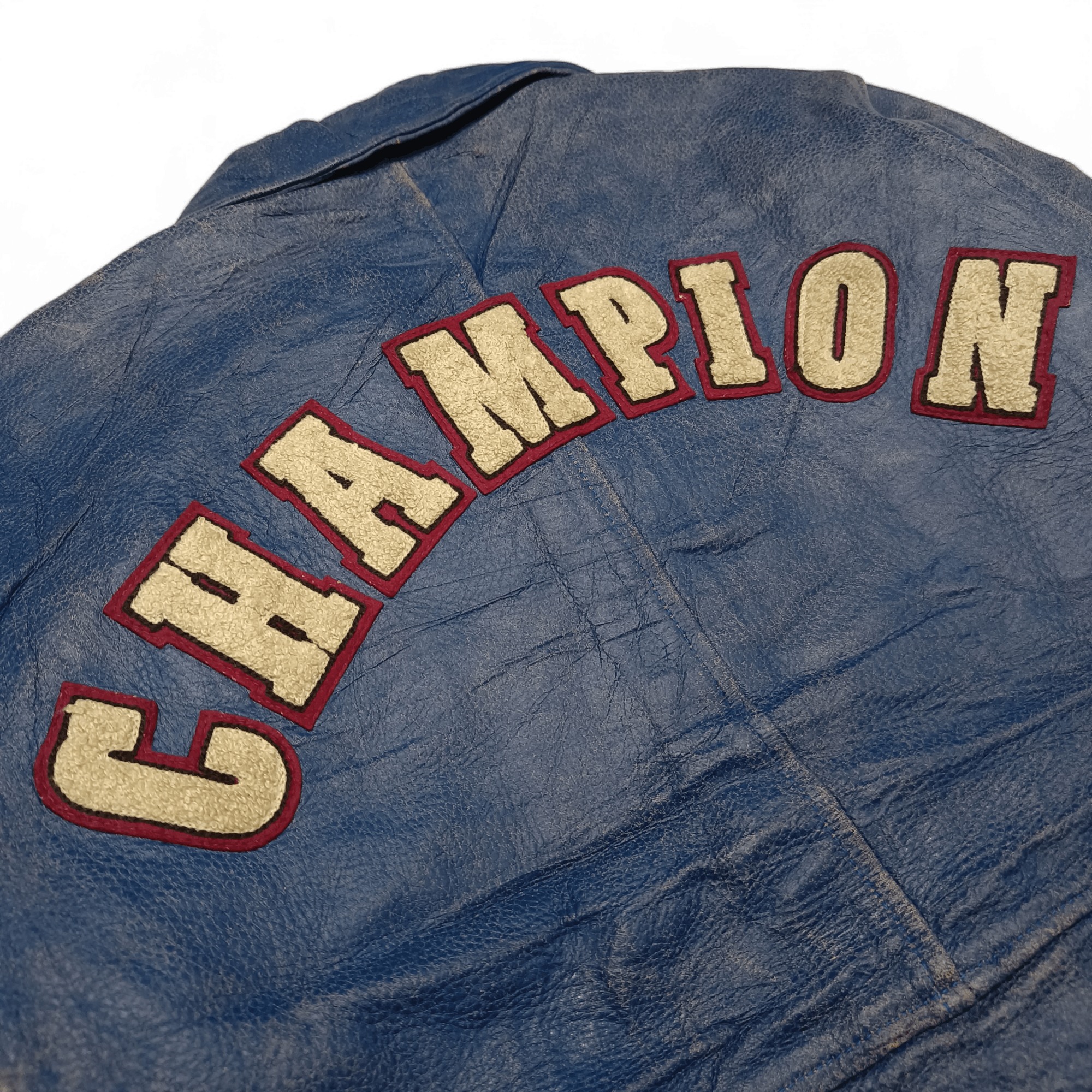 Champion Vintage Champion Varsity Bomber Distressed Leather Jacket Size US M / EU 48-50 / 2 - 7 Thumbnail
