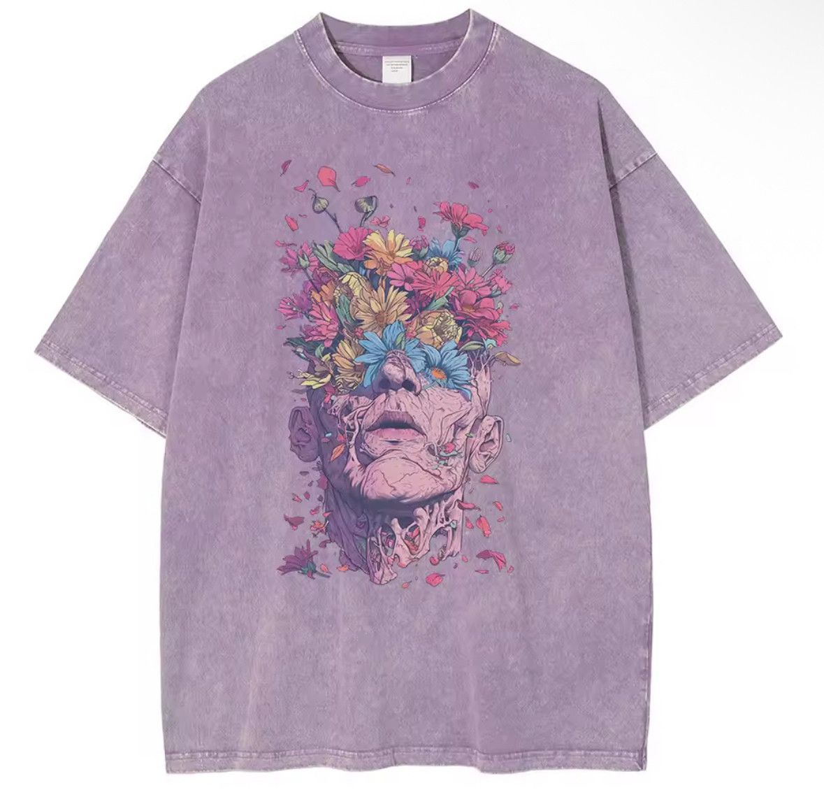 Japanese Brand Gothic 90s Streetwear Flower Face T-Shirt Punk Graphic Tees Size US M / EU 48-50 / 2 - 3 Thumbnail