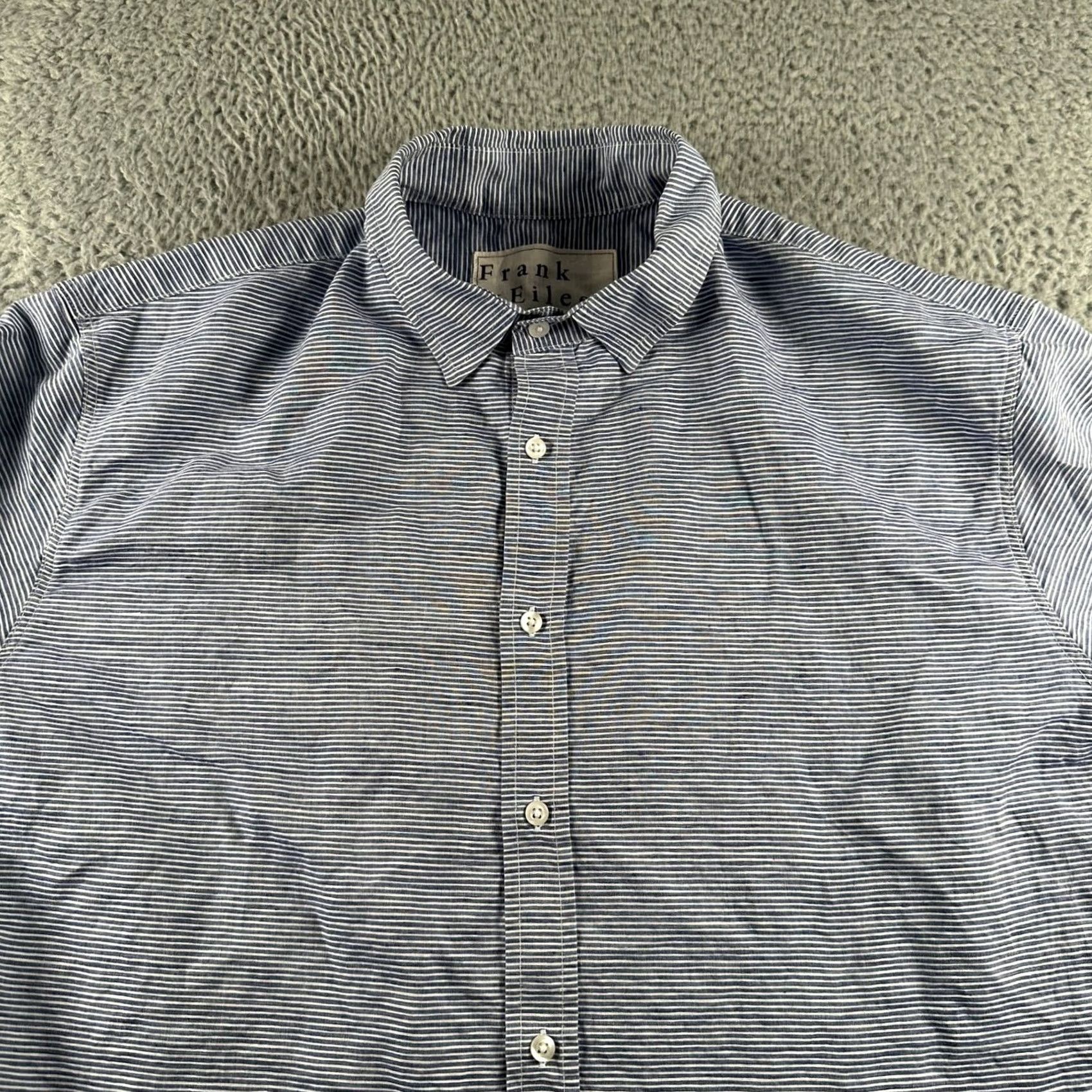 Frank & Eileen Frank & Eileen Shirt Mens L Blue White Stripe Long Sleeve Button Cotton Casual Size US L / EU 52-54 / 3 - 2 Thumbnail