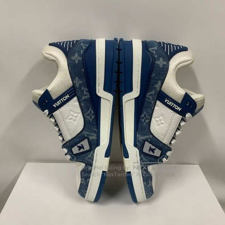 Louis Vuitton Louis Vuitton Trainer blue denim board shoes Size US 7 / EU 40 - 3 Thumbnail