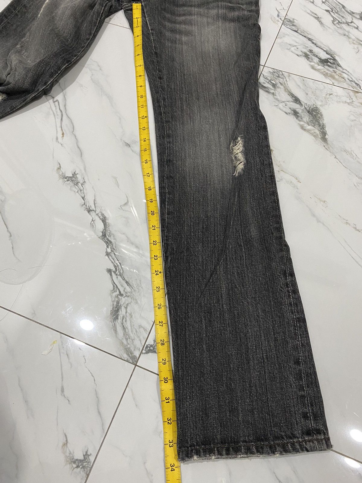If Six Was Nine × Japanese Brand × PPFM PPFM LOWRISE DISTRESS DESIGN JEANS Size US 31 - 20 Thumbnail