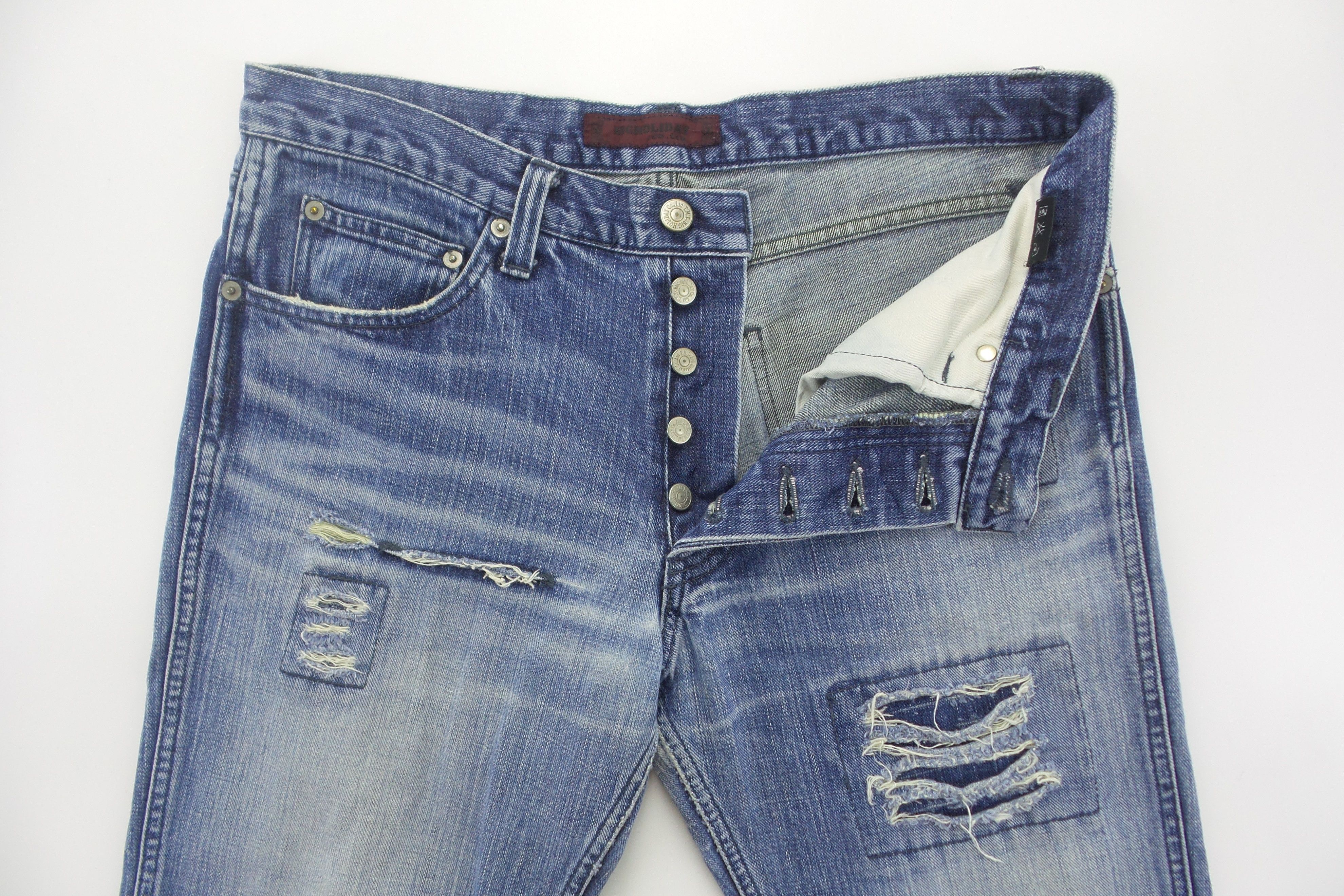 TMT Japanese Brand T.M.T Distressed Ripped Jeans W17xL44.5 Size US 34 / EU 50 - 3 Thumbnail