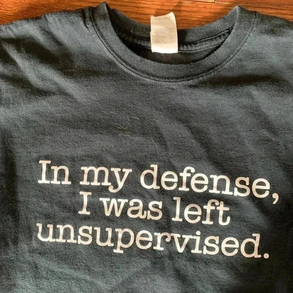 Gildan Funny Gildan Tee 'In My Defense, I Was Left Unsupervised' Size US M / EU 48-50 / 2 - 3 Thumbnail