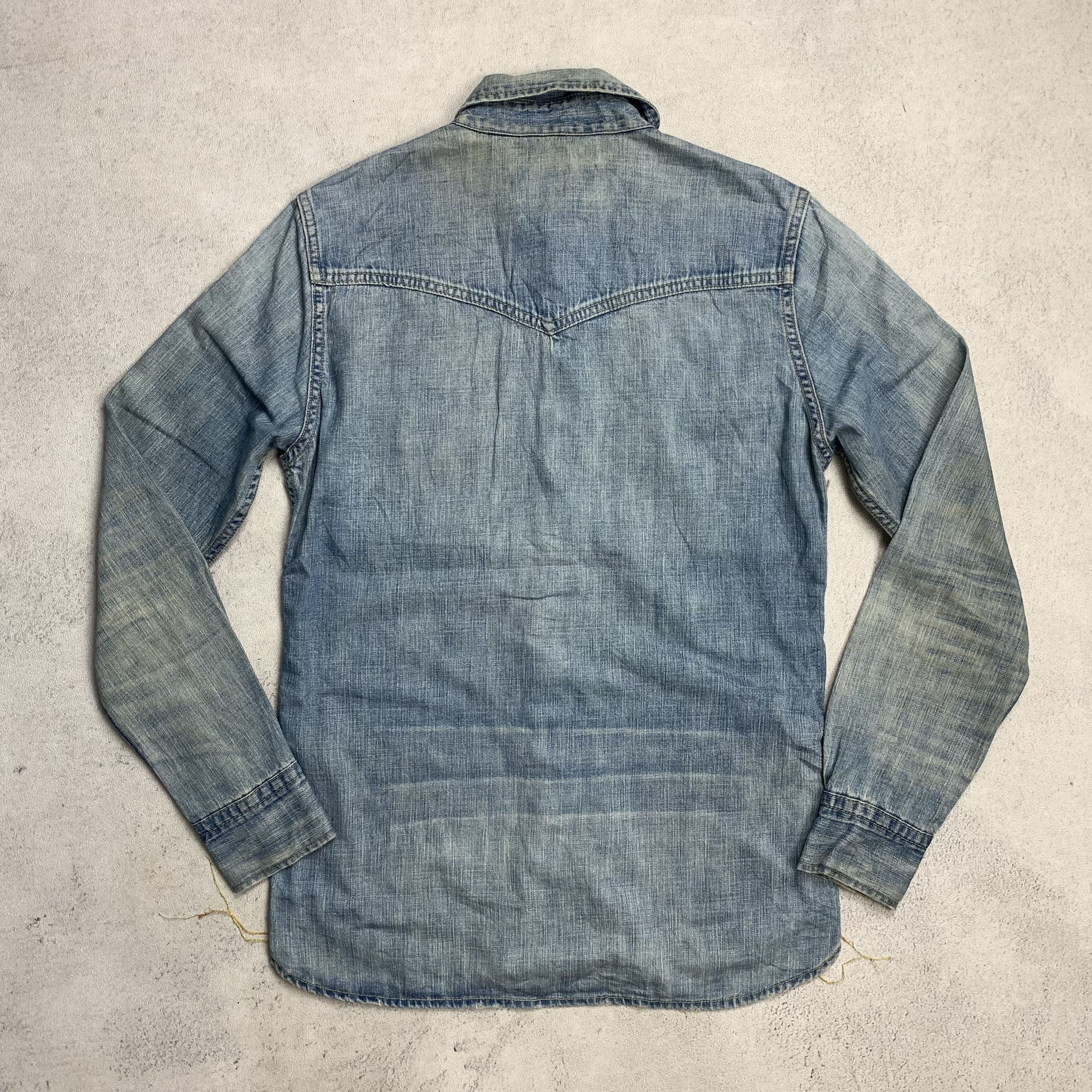 Remi Relief Remi Relief Western Shirt Washed Denim Size US S / EU 44-46 / 1 - 2 Thumbnail