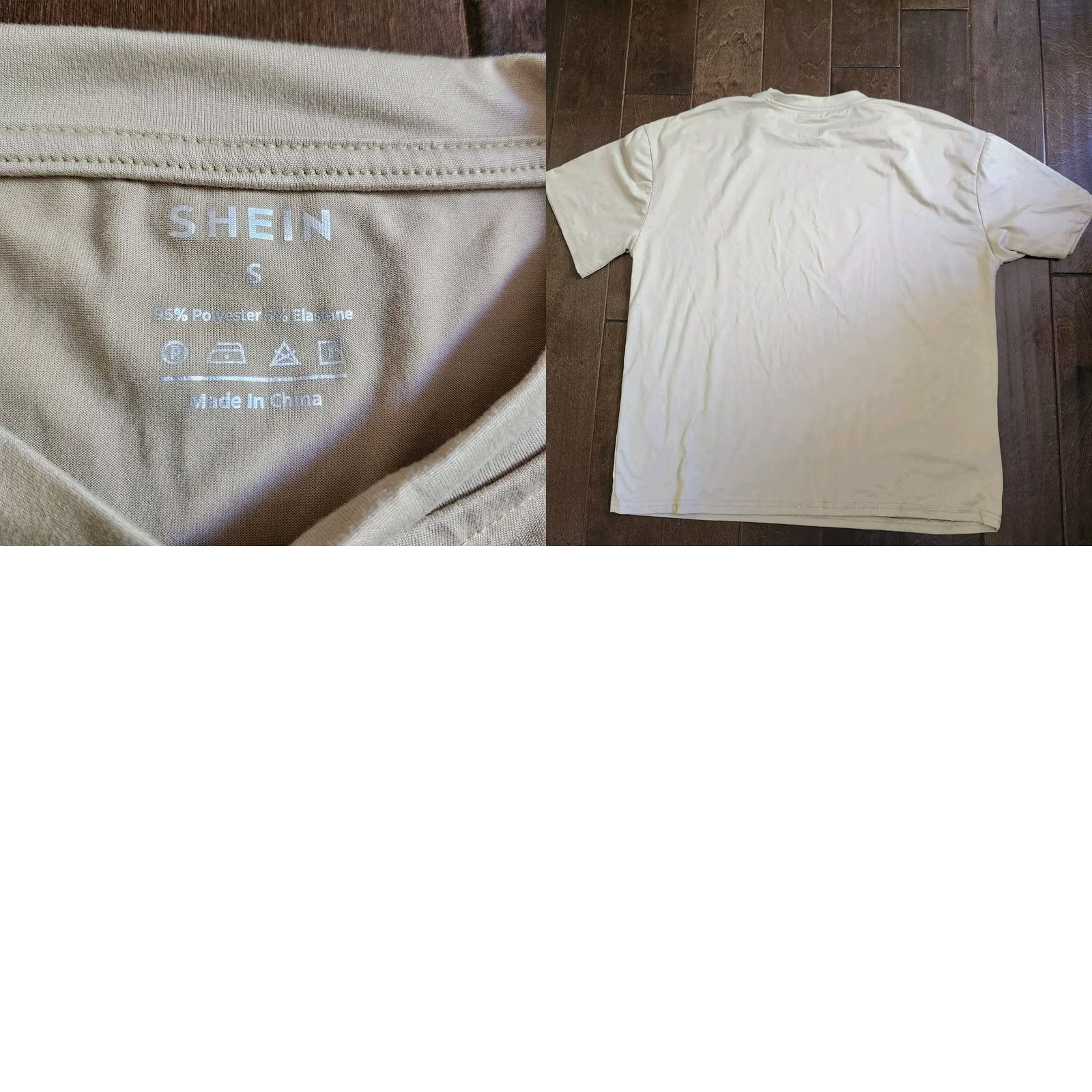 Shein Shein Men's Beige Short Sleeve Shirt - S, Regular Fit, Solid, Crew Neck, Button-Up, All Seasons, Casual, Travel, Men Size US S / EU 44-46 / 1 - 8 Thumbnail