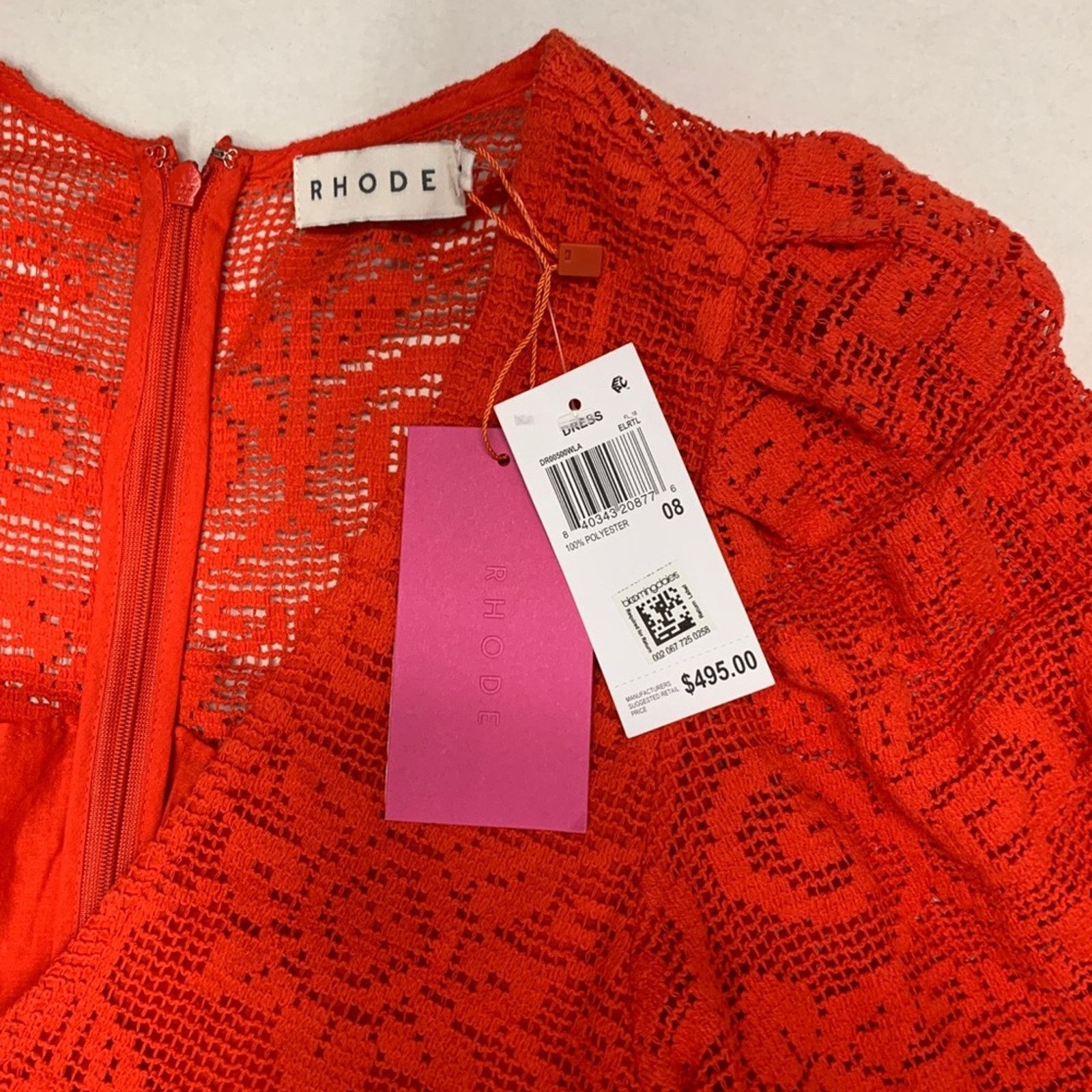 RHODE NWT Rhode Eda Red Lace Dress size 8 Size M / US 6-8 / IT 42-44 - 8 Thumbnail