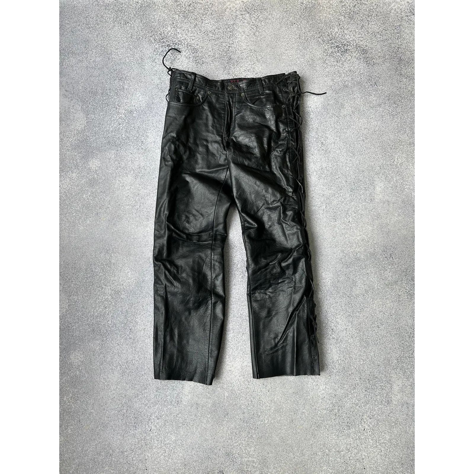 Vintage VTG Genuine Leather Nashville Leather Company Rock Pants Size US 32 / EU 48 - 7 Thumbnail
