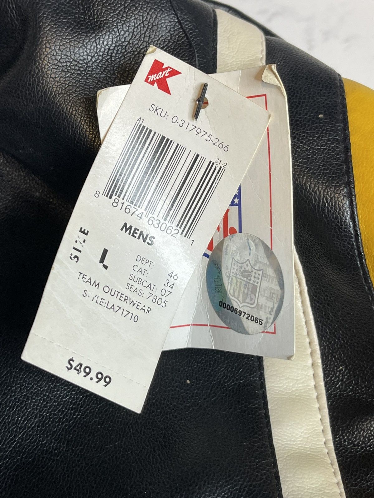 NFL Vtg Pittsburgh Steelers Faux Leather GIII Jacket NWT *FLAW Size US L / EU 52-54 / 3 - 8 Thumbnail