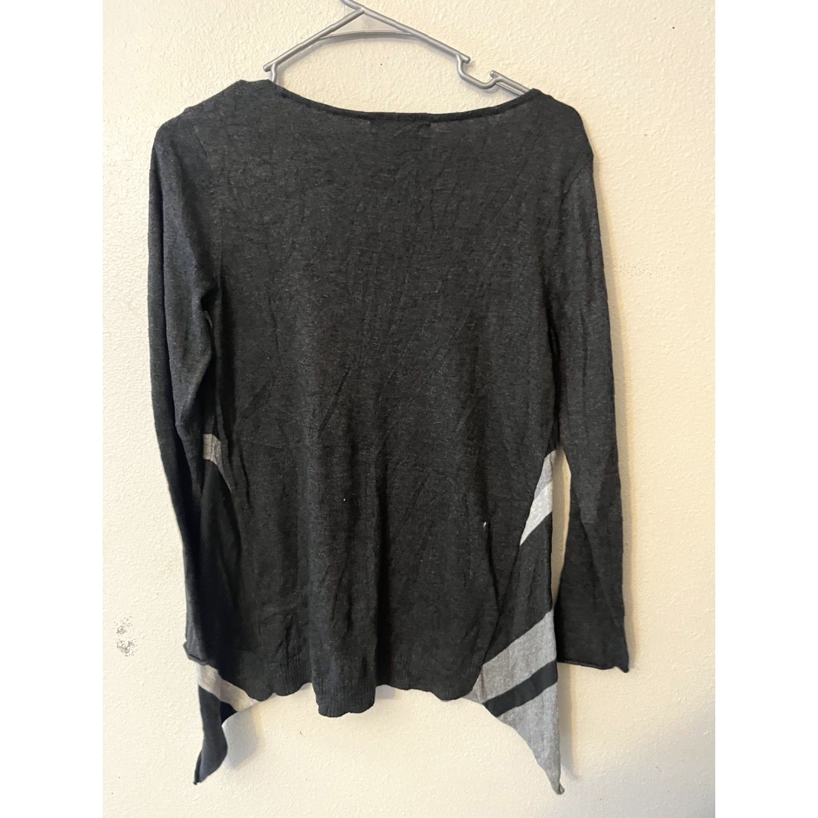 Style & Co Style & Co Black Gray Color Block Tunic Sweater 3/4 Sleeve Womens Size PM Size M / US 6-8 / IT 42-44 - 2 Thumbnail