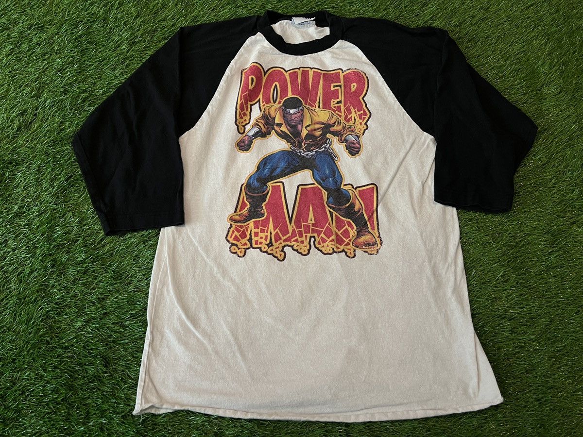 Vintage 90s - Luke Cage Power Man - Marvel Raglan Baseball
