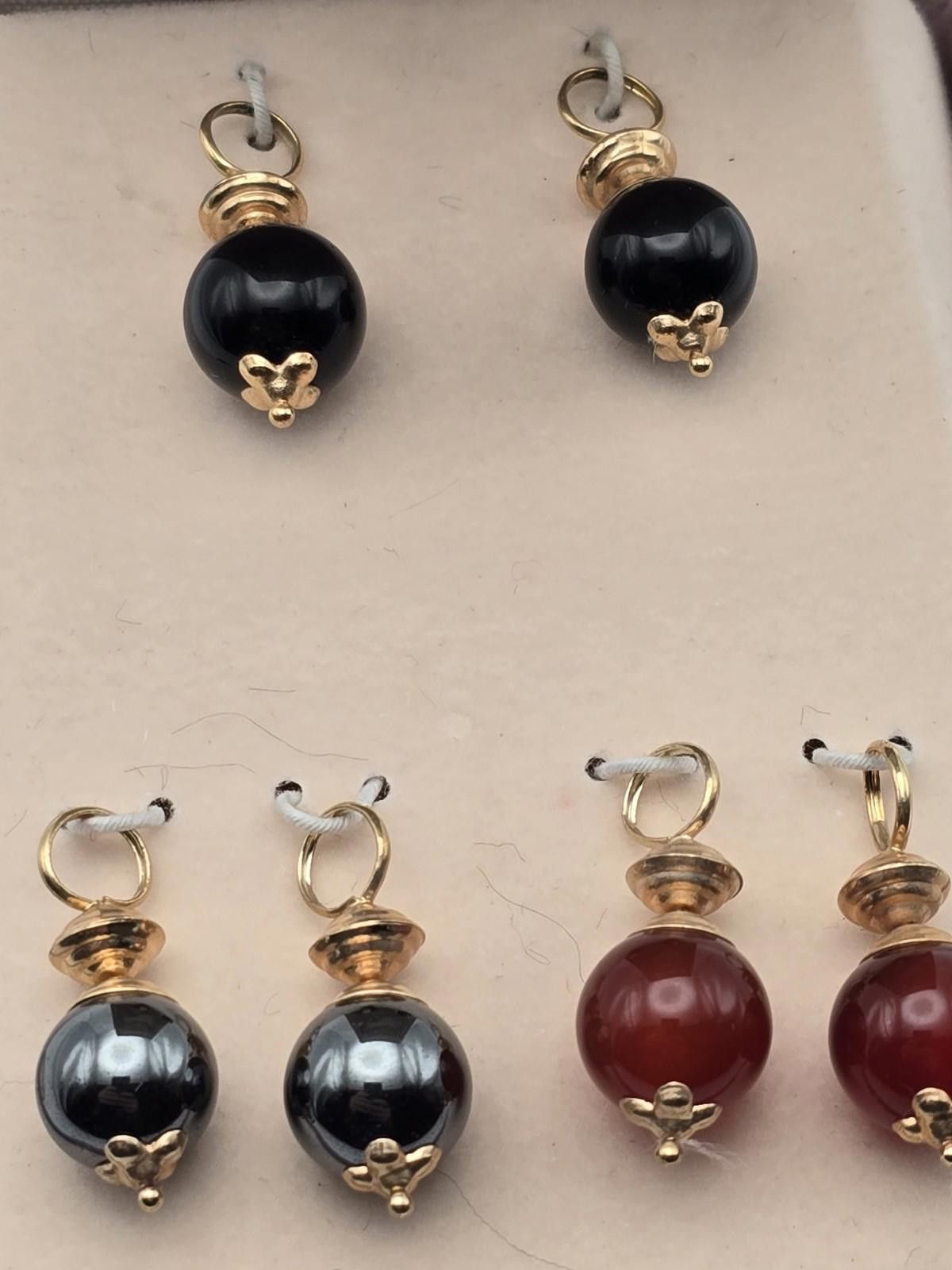 Other Vintage 14K Gold Drop Earring Charms set 10mm Size ONE SIZE - 5 Thumbnail