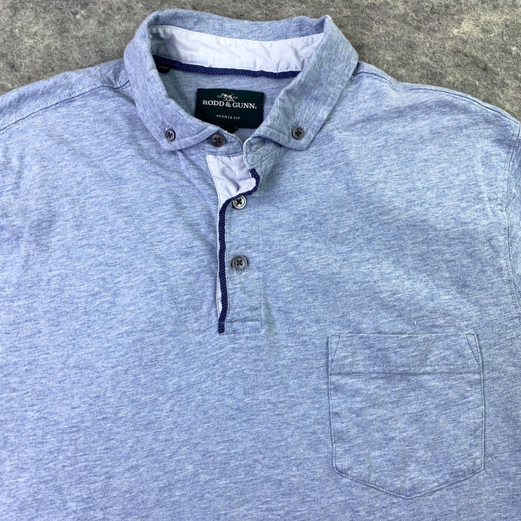 Rodd & Gunn Rodd & Gunn Shirt Mens Medium Blue Golf Polo Short Sleeve Pocket Sports Fit Size US M / EU 48-50 / 2 - 2 Thumbnail