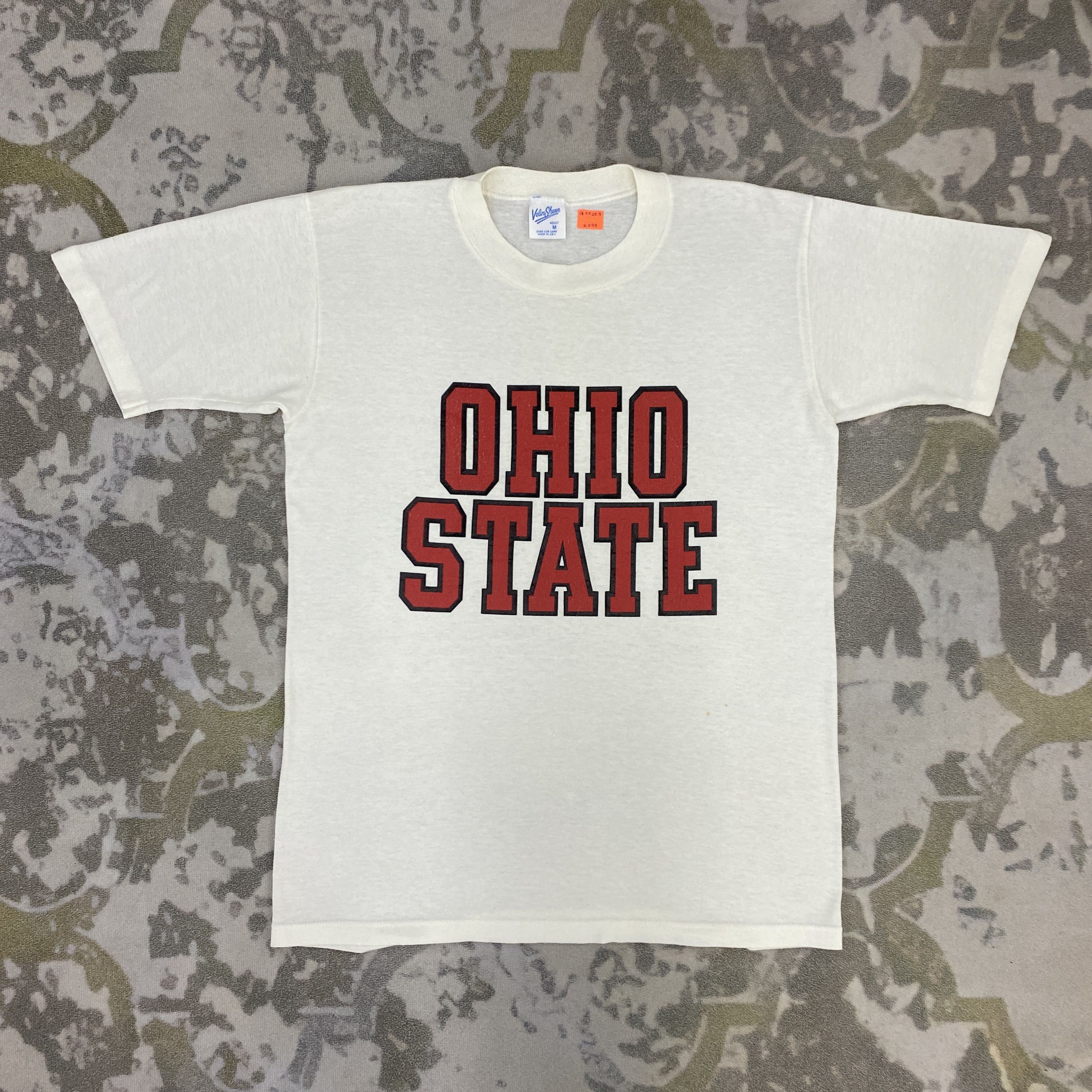 image of Made In USA x Velva Sheen Vintage Ohio State Velva Sheen T-Shirt - K099 in White, Men's (Size Small