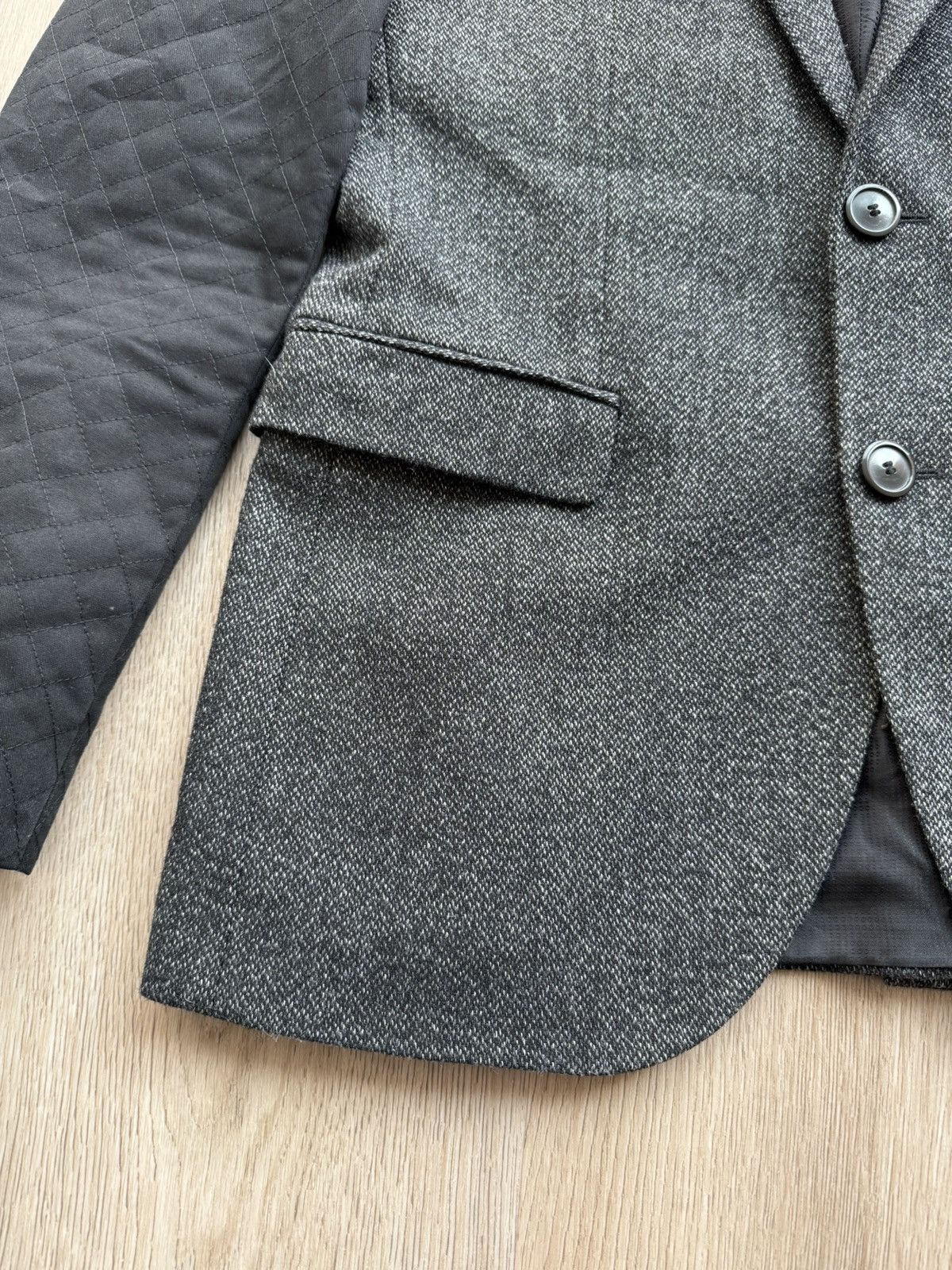 Hugo Boss Hugo Boss Gray Blazer With Black Sleeves Size 36R - 4 Thumbnail