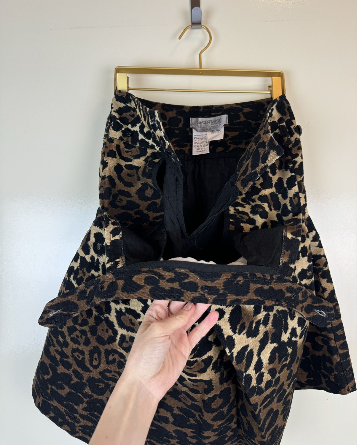 Sportmax Sportmax by Max Mara leopard print mini skirt cotton denim S Size 26" / US 2 / IT 38 - 14 Thumbnail