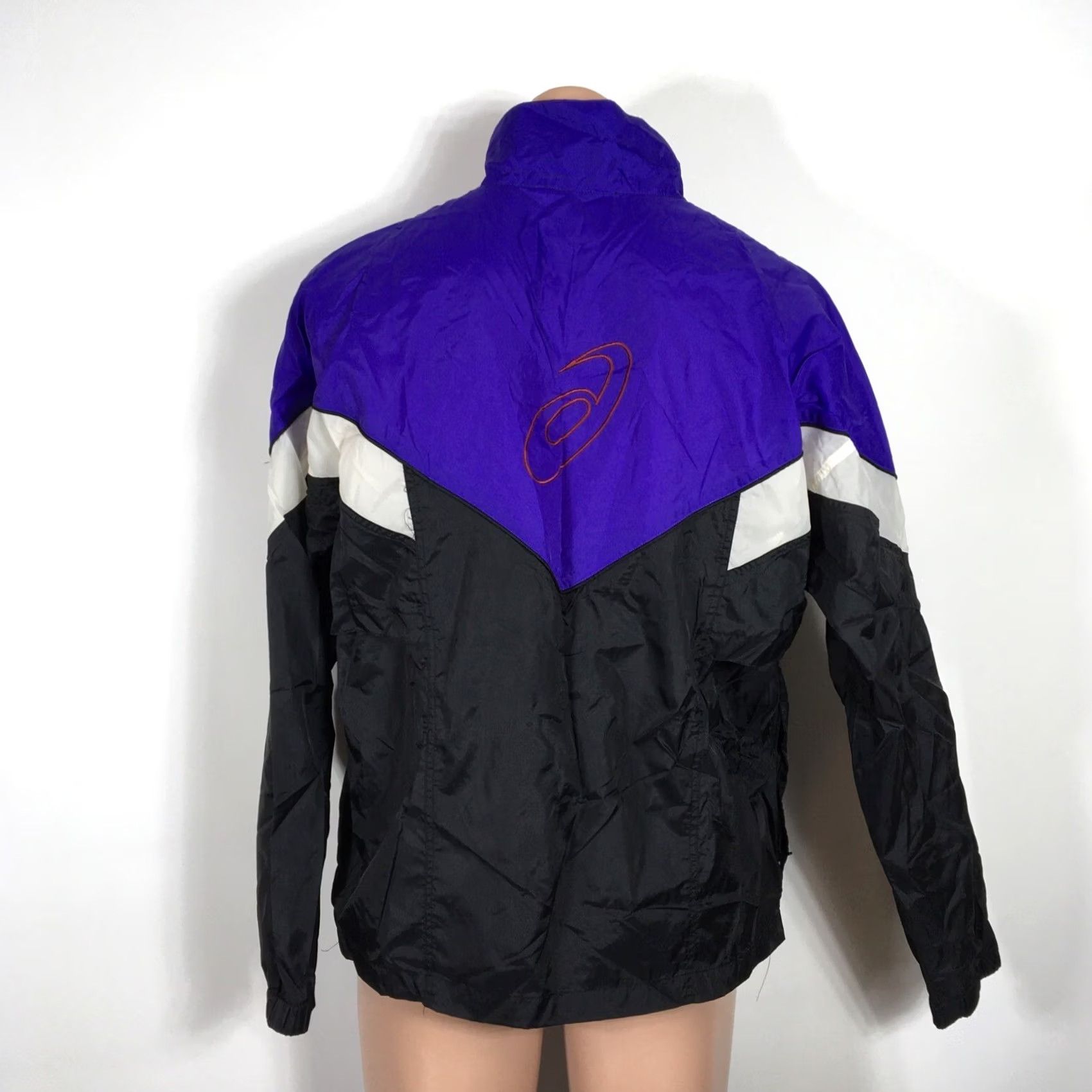 Asics ASICS Windbreaker Jacket Mens M Purple 80s 90s Vintage Lightweight Detachable Hood Nylon Rain Winter Trackstyle Size US M / EU 48-50 / 2 - 6 Thumbnail
