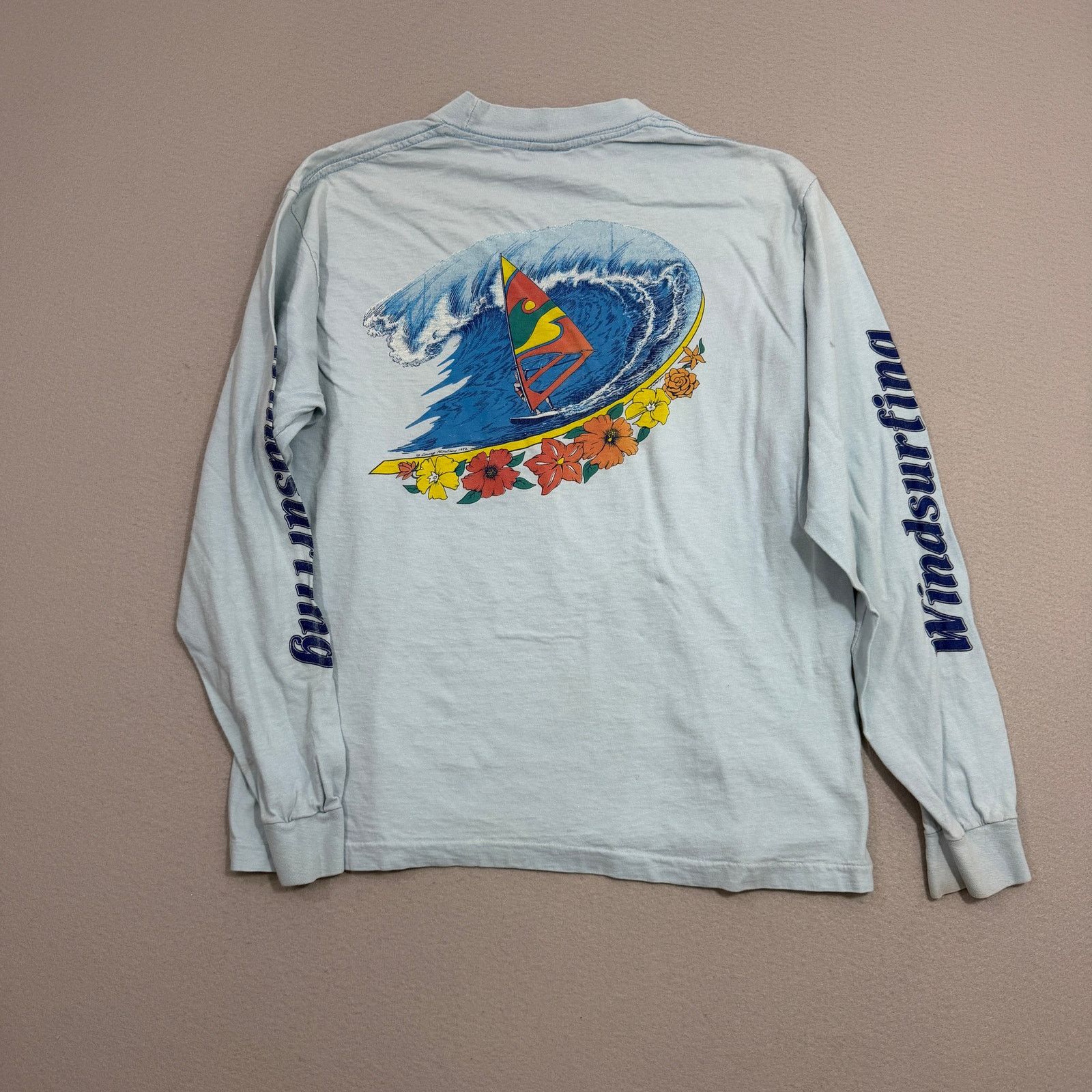 Vintage Vintage Olympic Windsurfing Shirt XL Blue Paper Thin 80s Size US XL / EU 56 / 4 - 3 Thumbnail