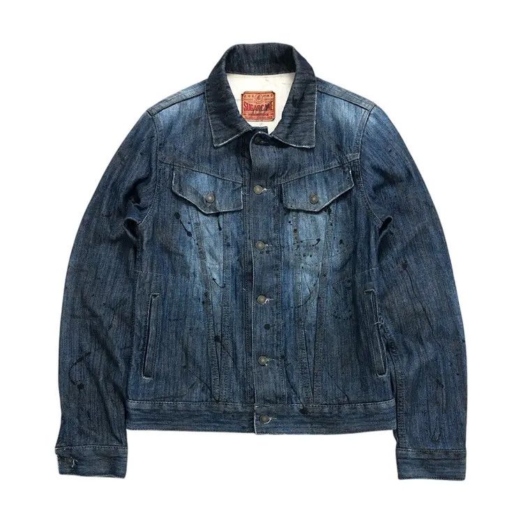 Sugar Cane Paint Splatter Denim Jacket