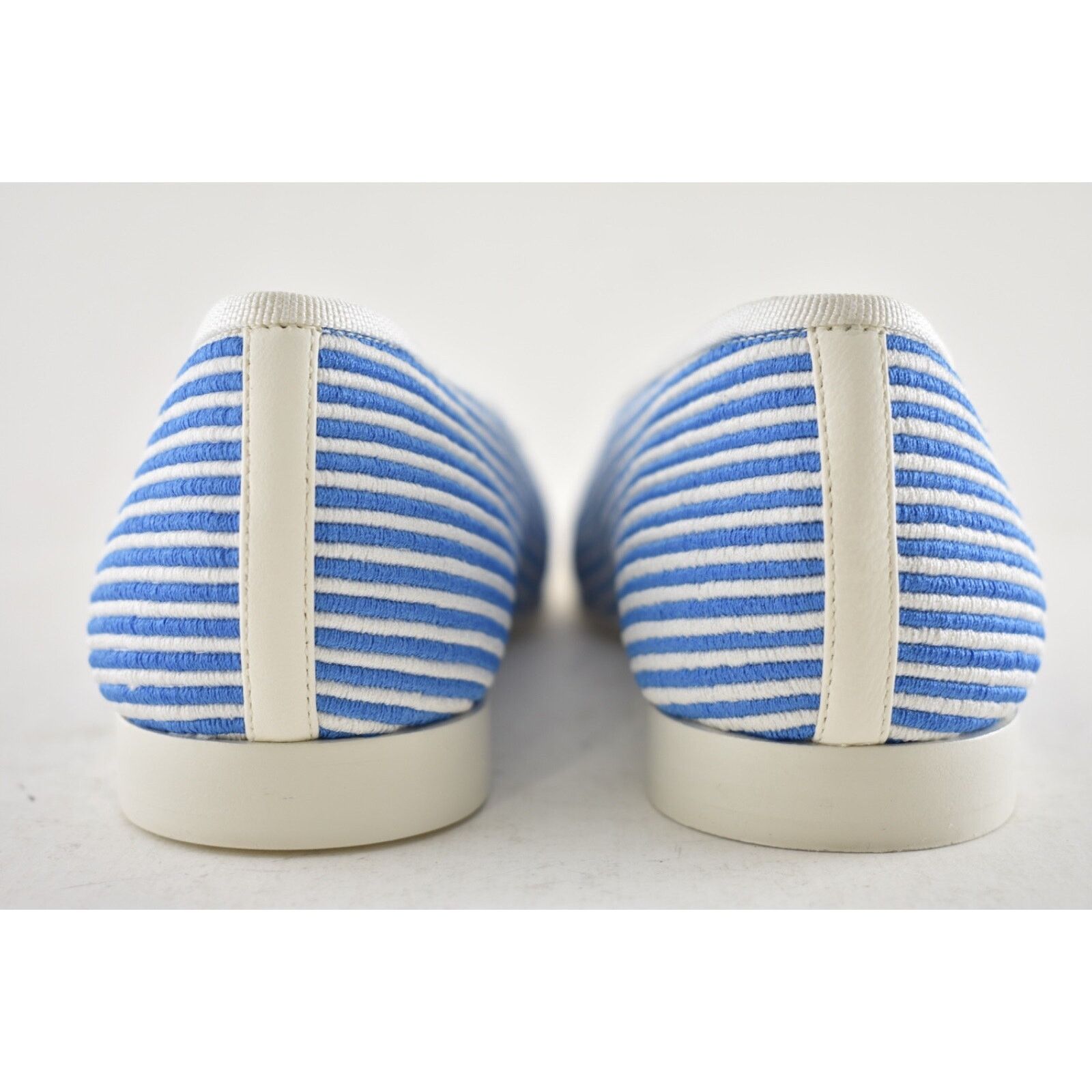 Chanel Chanel 24S Blue White Pinstripe Stripe CC Logo Bow Ballet Size US 7.5 / IT 37.5 - 15 Thumbnail