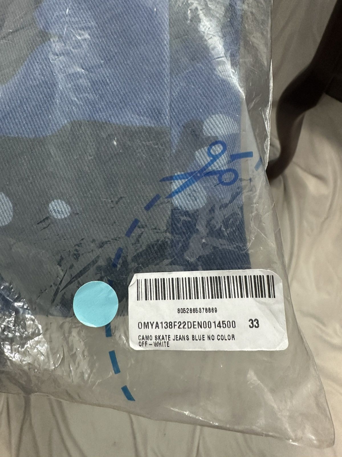 Off-White Off White Blue Camo Pants Size US 33 - 4 Thumbnail