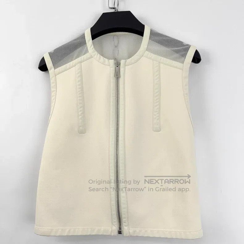 Hermes Hermes Off-white Mesh Patchwork Zip-up Vest Size XS / US 0-2 / IT 36-38 - 1 Thumbnail