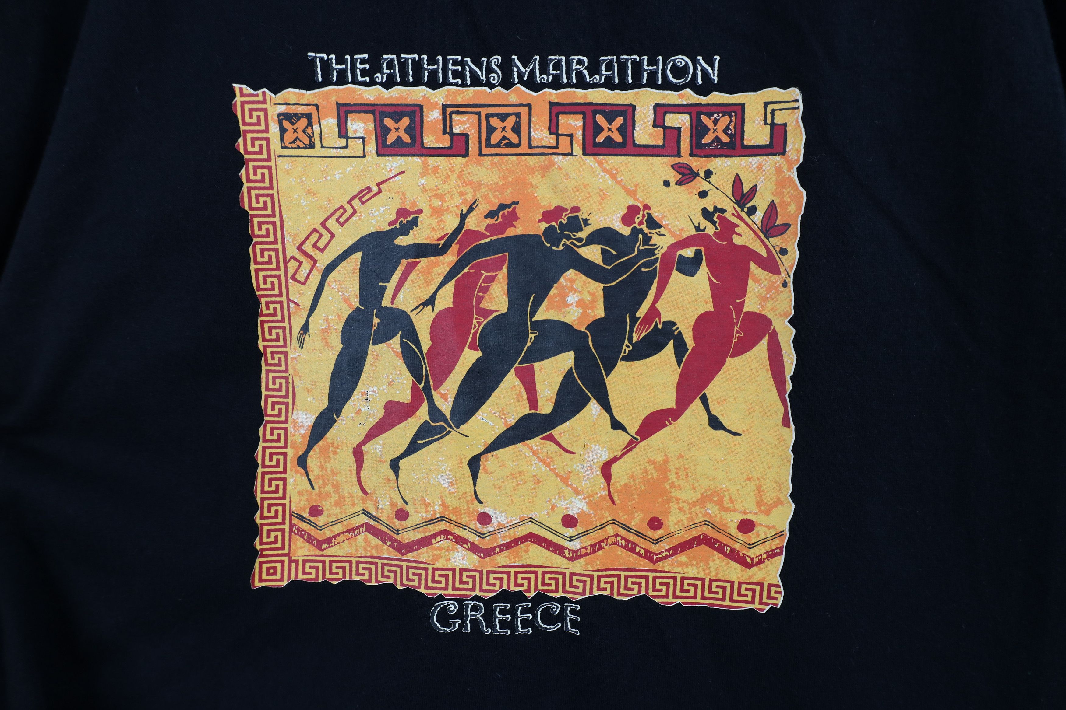 Vintage Vintage 90s Spell The Athens Marathon Greece T-shirt Black Size US M / EU 48-50 / 2 - 4 Thumbnail