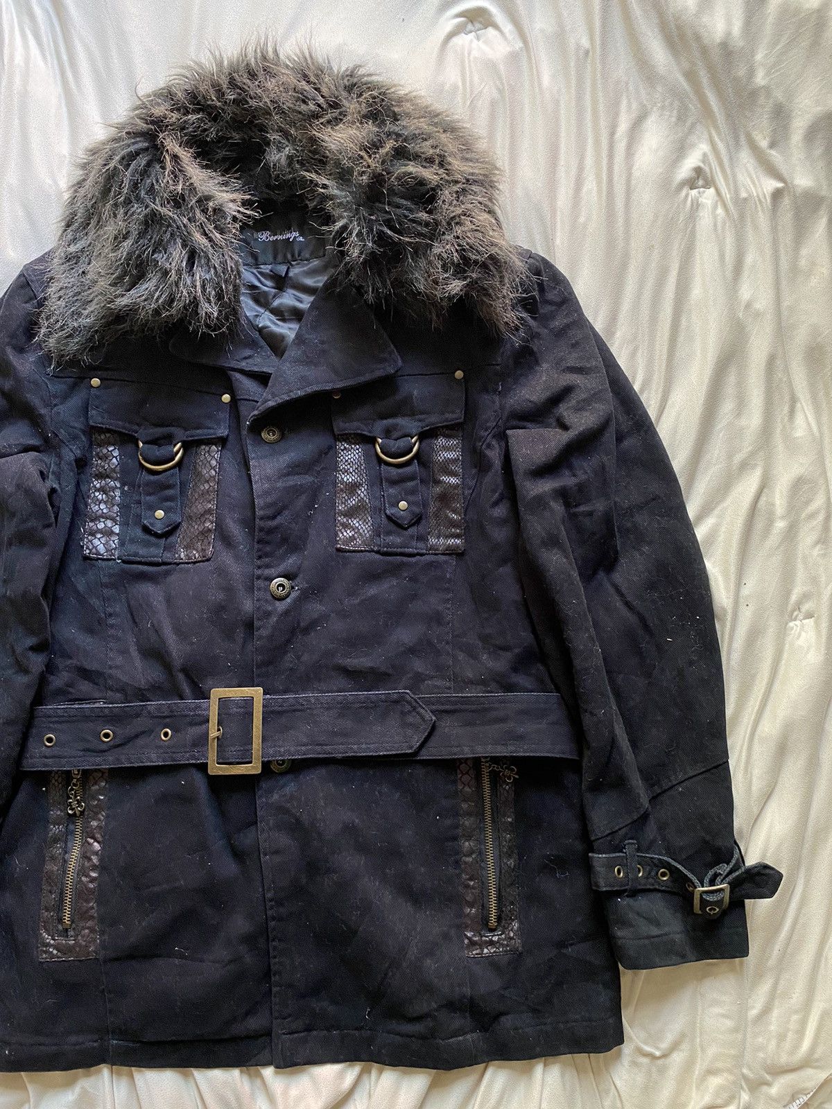 Isamu Katayama Backlash Bernings sho faux fur snake skin jacket Size US M / EU 48-50 / 2 - 2 Thumbnail